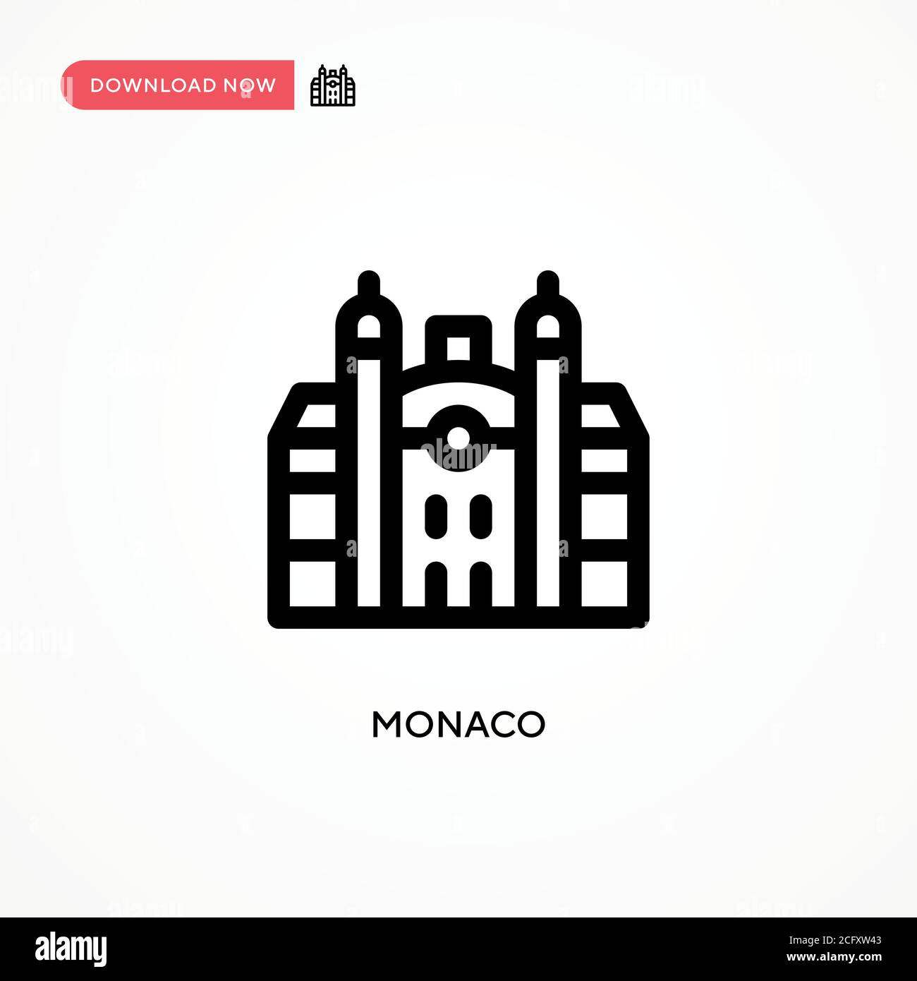 Icona vettore semplice Monaco. Illustrazione vettoriale semplice e moderna per siti Web o applicazioni mobili Illustrazione Vettoriale