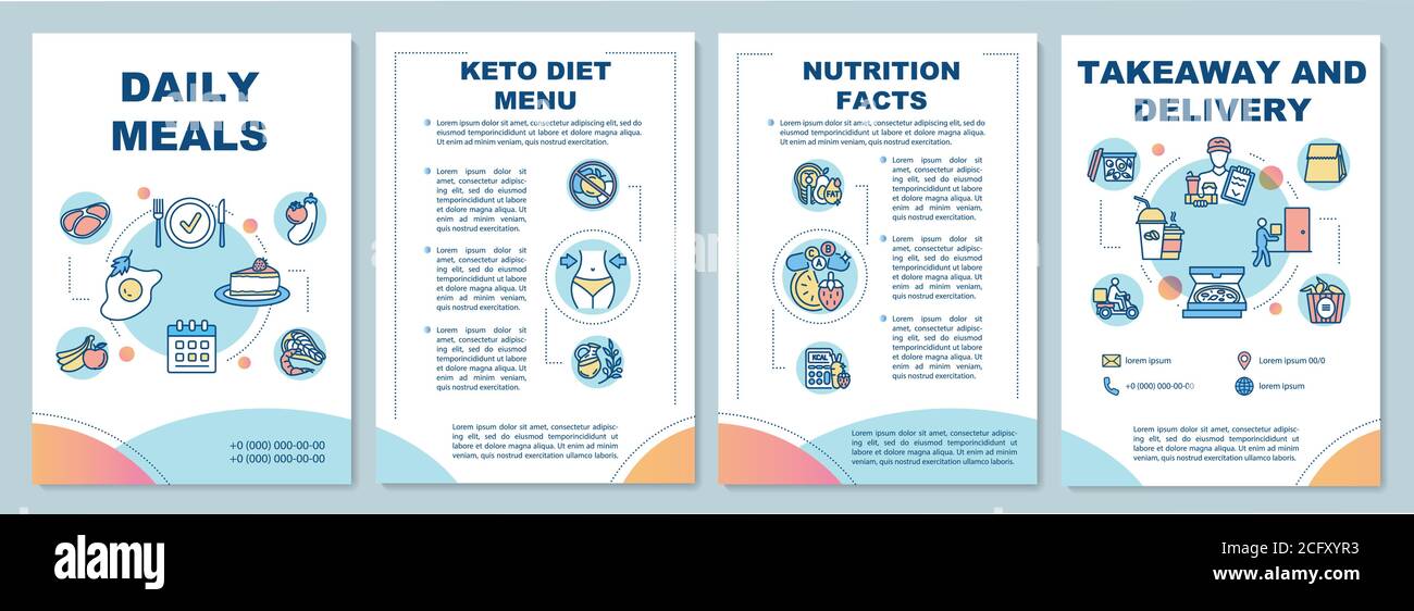 Modello di brochure sui dati nutrizionali Illustrazione Vettoriale