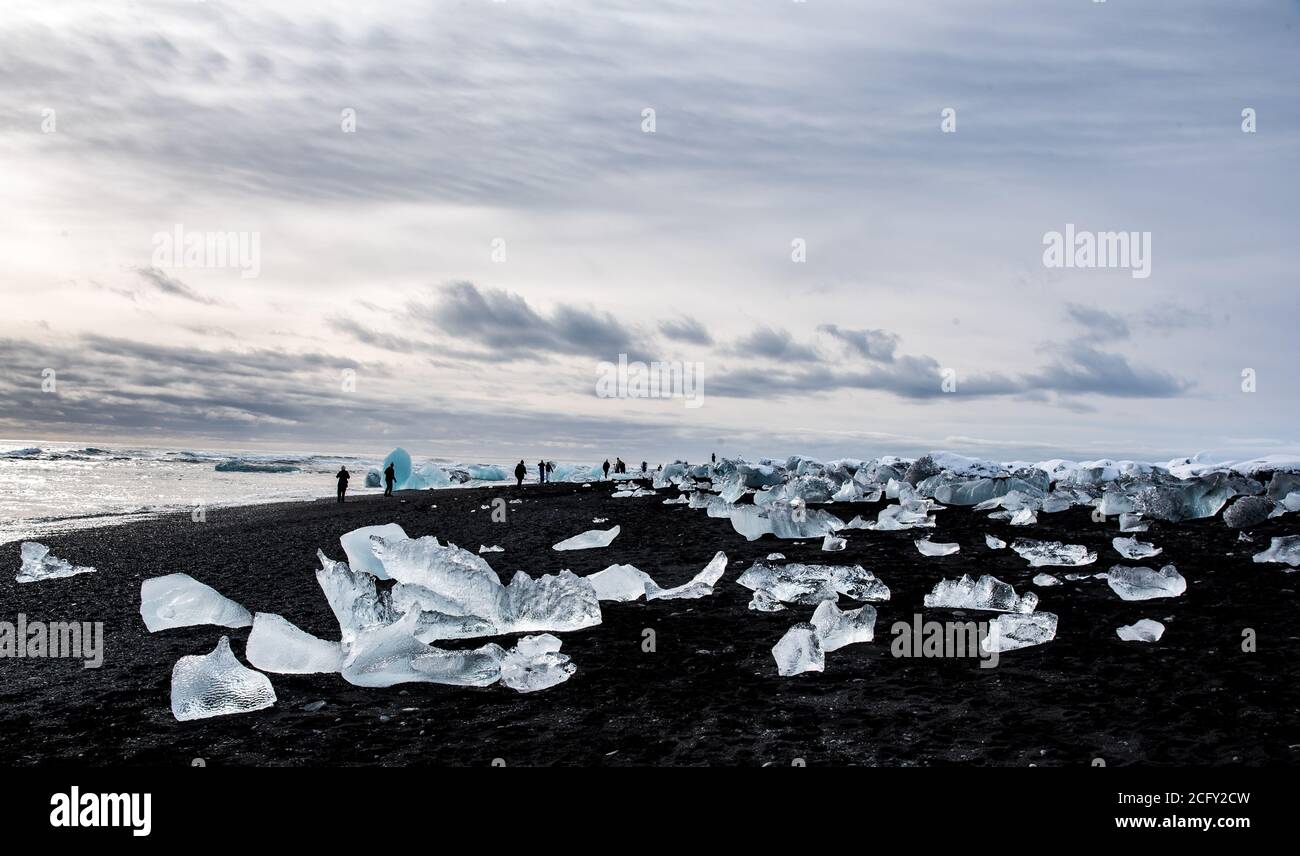 Spiaggia di diamante, Islanda Foto Stock
