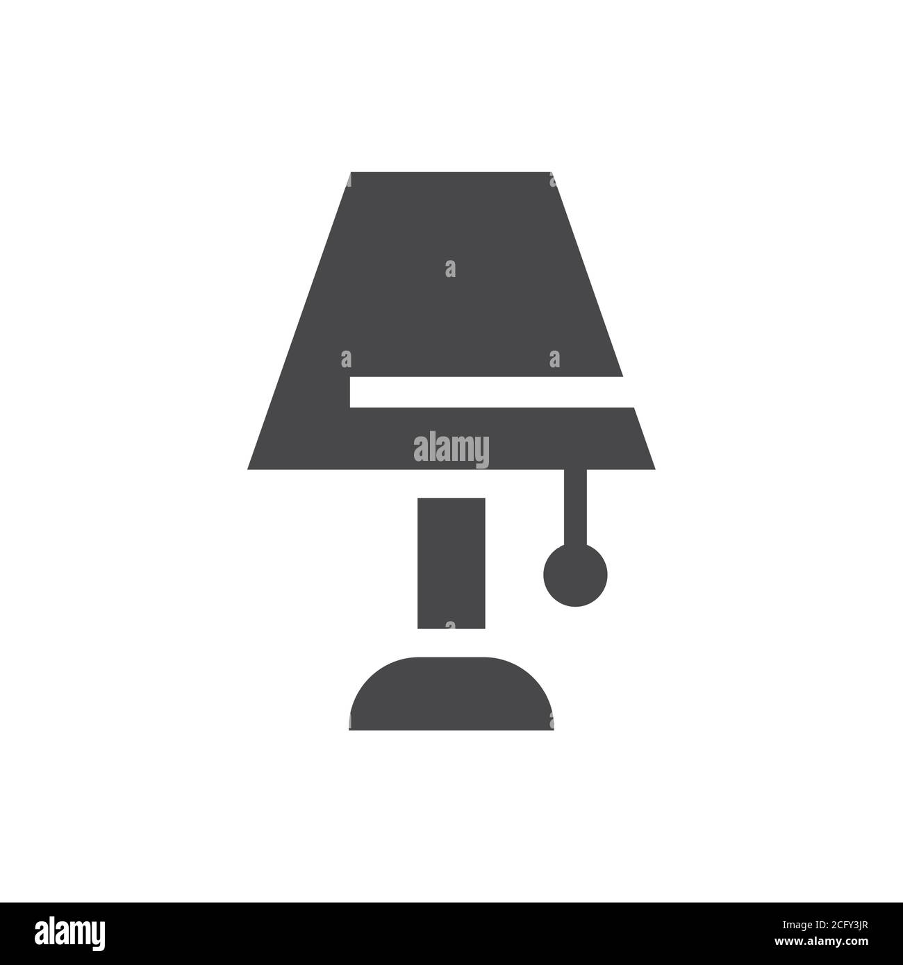 Icona vettore semplice nero lampada. Simbolo glifo della lampada per interni. Illustrazione Vettoriale