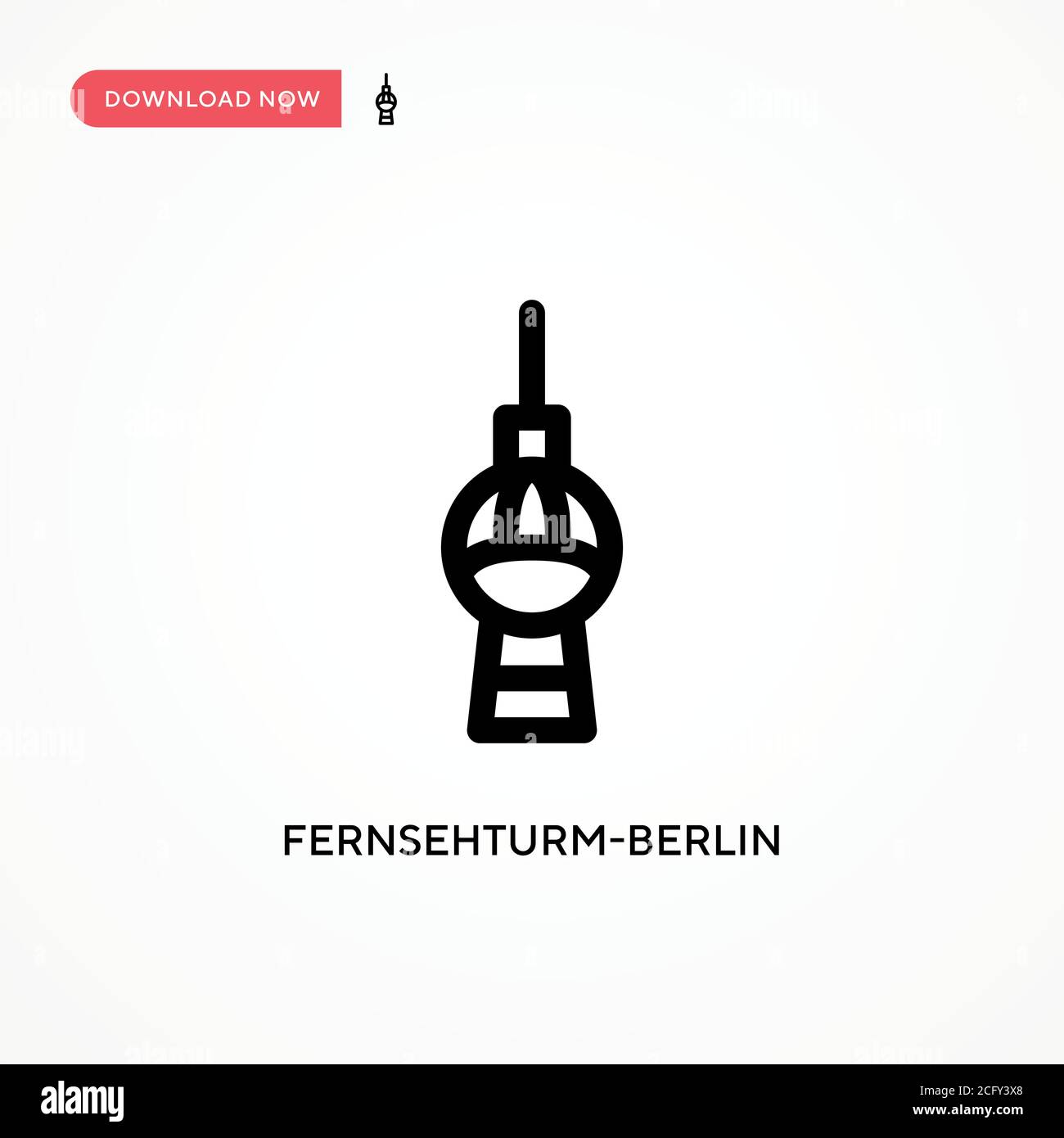 Fernsehturm-berlin icona vettoriale semplice. Illustrazione vettoriale semplice e moderna per siti Web o applicazioni mobili Illustrazione Vettoriale