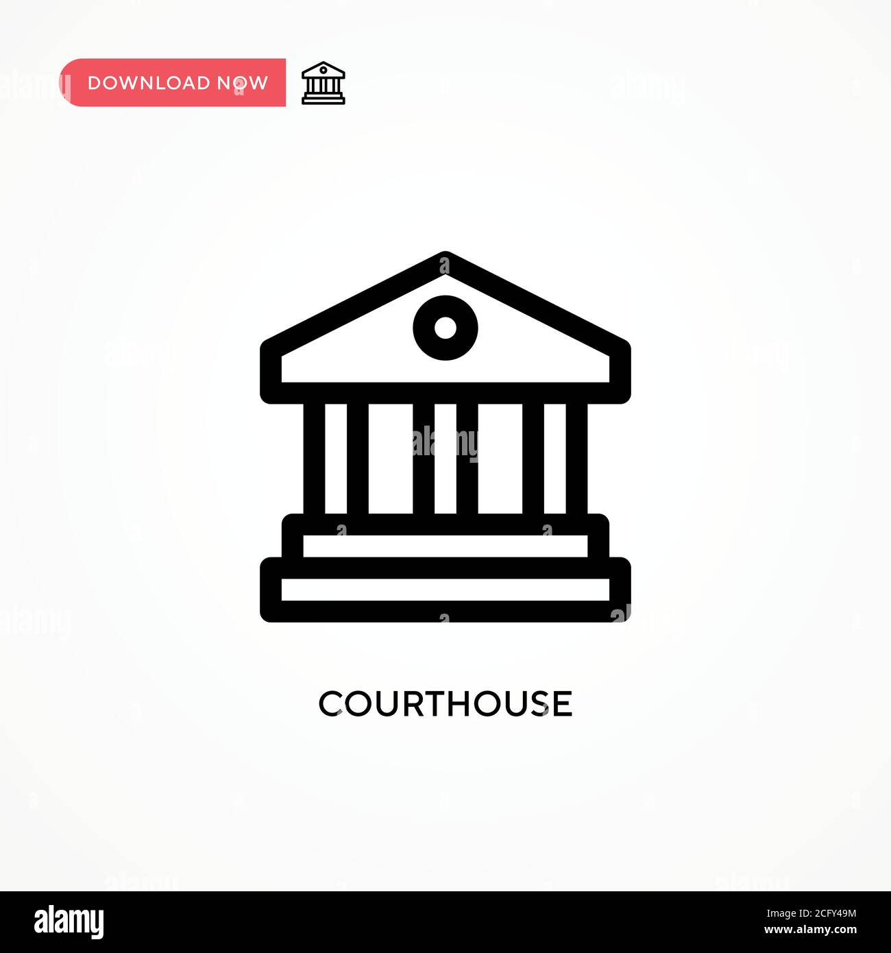 Icona vettoriale semplice del tribunale. Illustrazione vettoriale semplice e moderna per siti Web o applicazioni mobili Illustrazione Vettoriale