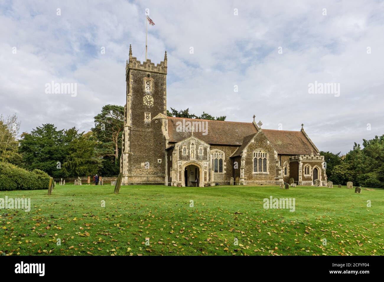 La chiesa di St Mary Magdalene, Sandringham, Norfolk, UK; usata dalla famiglia reale quando in residenza a Sandringham House. Foto Stock