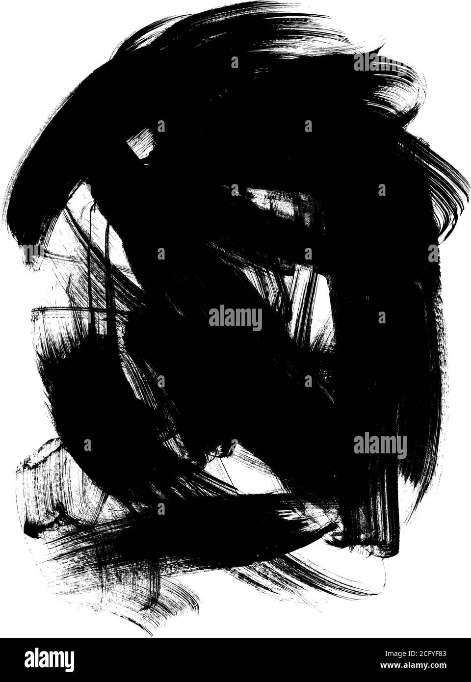 Vernice nera vettoriale, tratto o forma del pennello dell'inchiostro. Illustrazione Vettoriale