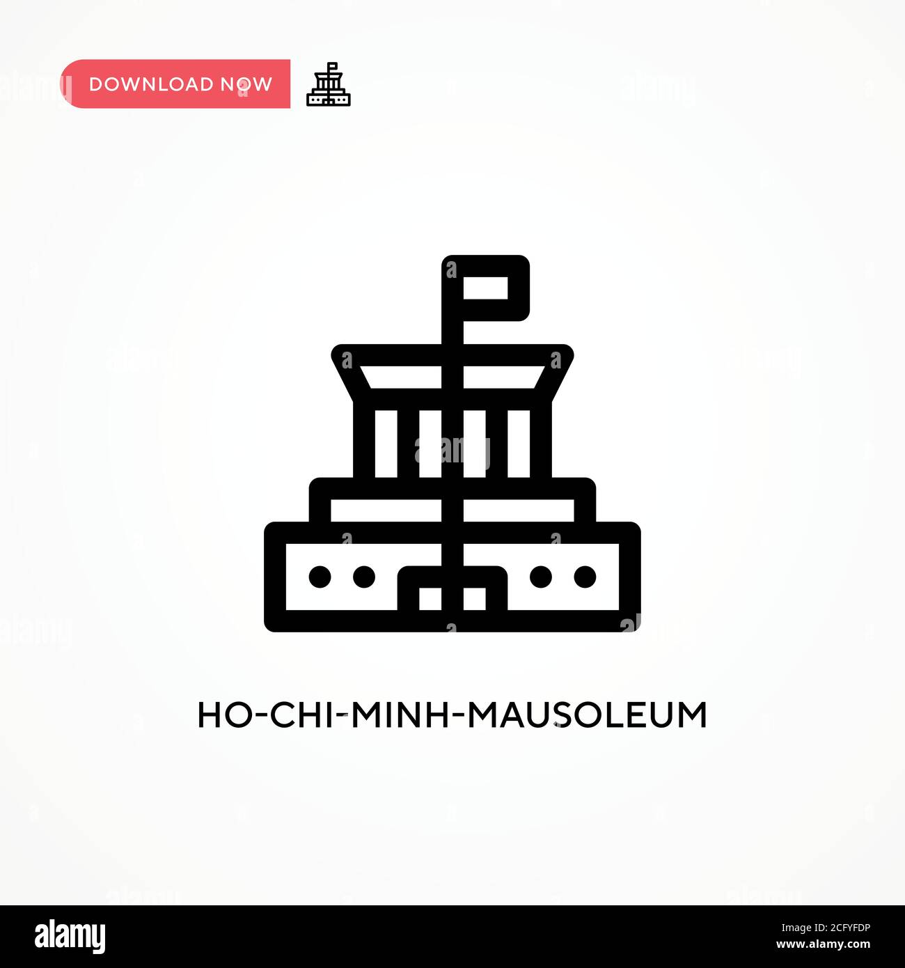 Ho-chi-minh-mausoleo icona semplice vettore. Illustrazione vettoriale semplice e moderna per siti Web o applicazioni mobili Illustrazione Vettoriale