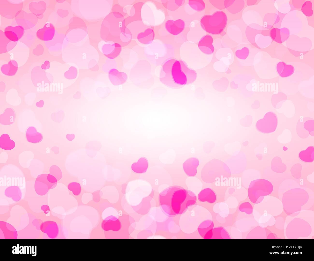 Amore e San Valentino sfondo con cuori rosa e spazio per il testo. Cornice d'amore. Sfondo vettoriale Illustrazione Vettoriale