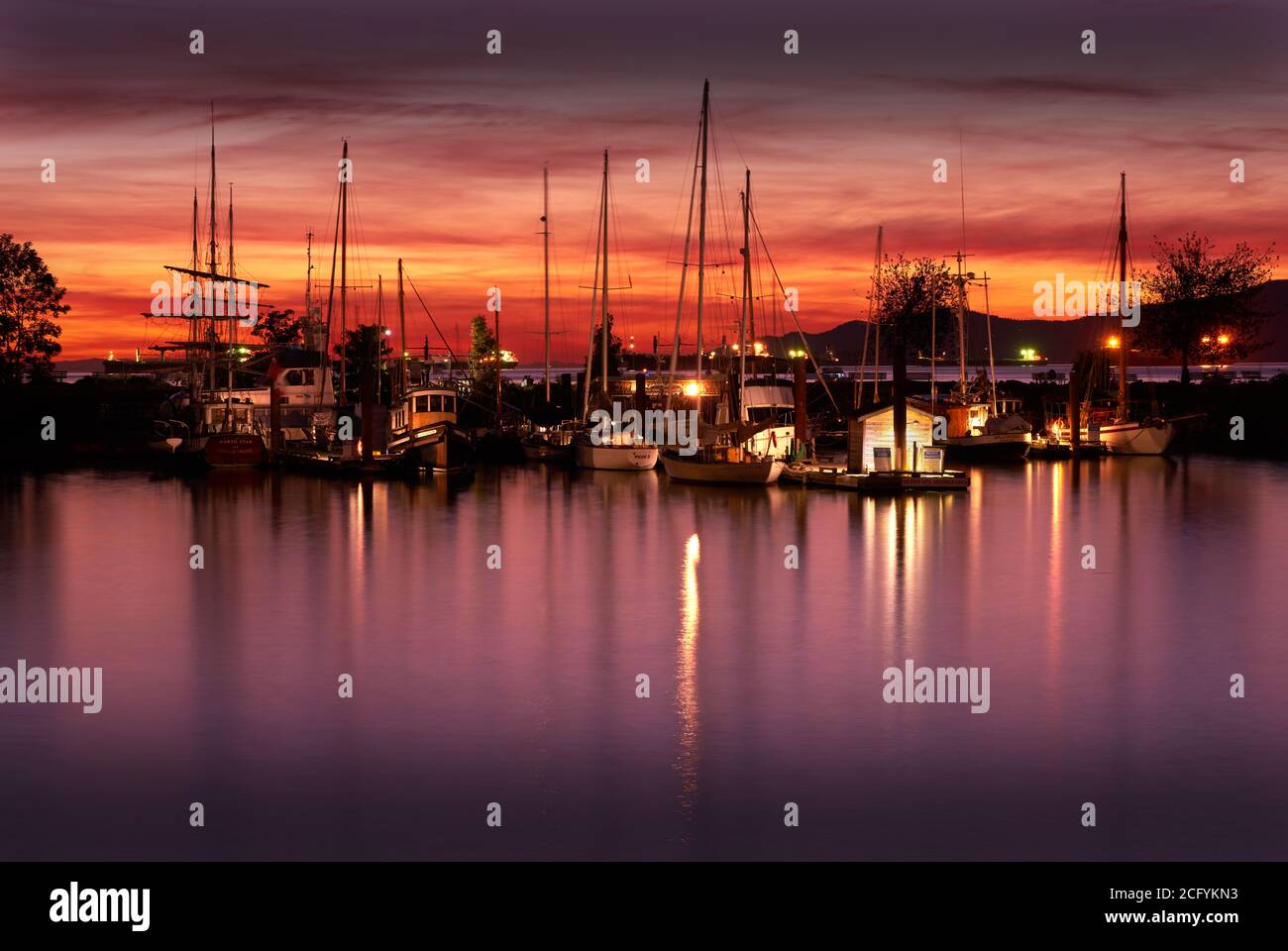 Vancouver, British Columbia, Canada – 7 settembre 2020. Heritage Harbour Hadden Park Vancouver. Notte al Maritime Museum Heritage Harbour, Kitsil Foto Stock