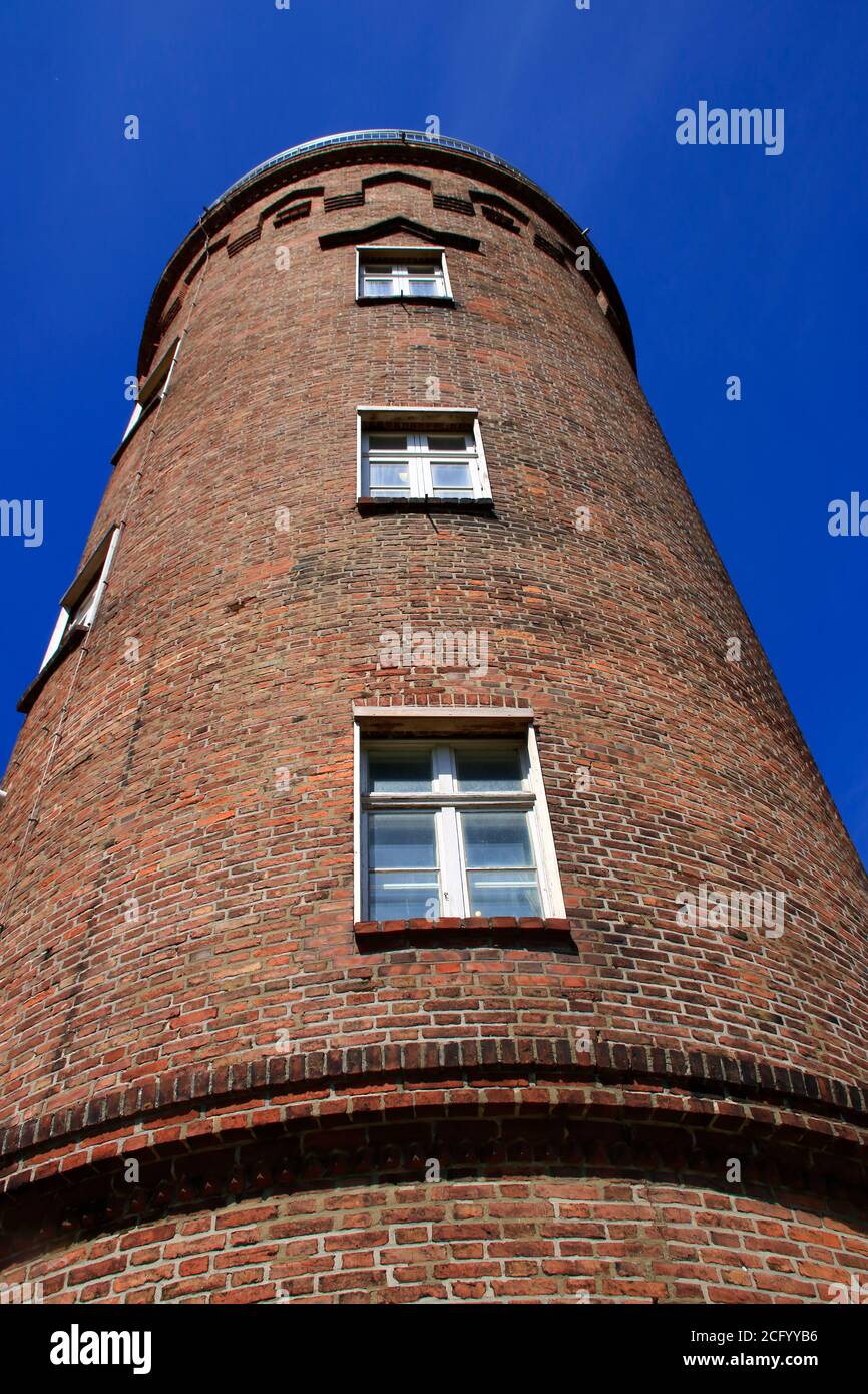 Torre portante su Cape Arkona fotografata dal basso verso l'alto Foto Stock