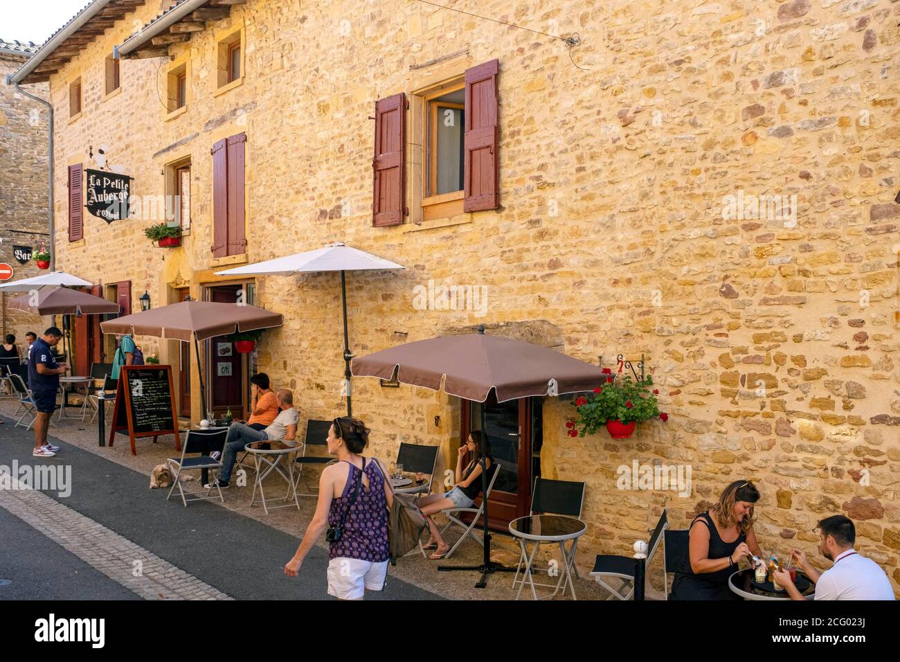 Francia, Rodano, Beaujolais, Pierre Dorees, Oingt, etichettato Les Plus Beaux Villages de France (i più bei villaggi di Francia) Foto Stock