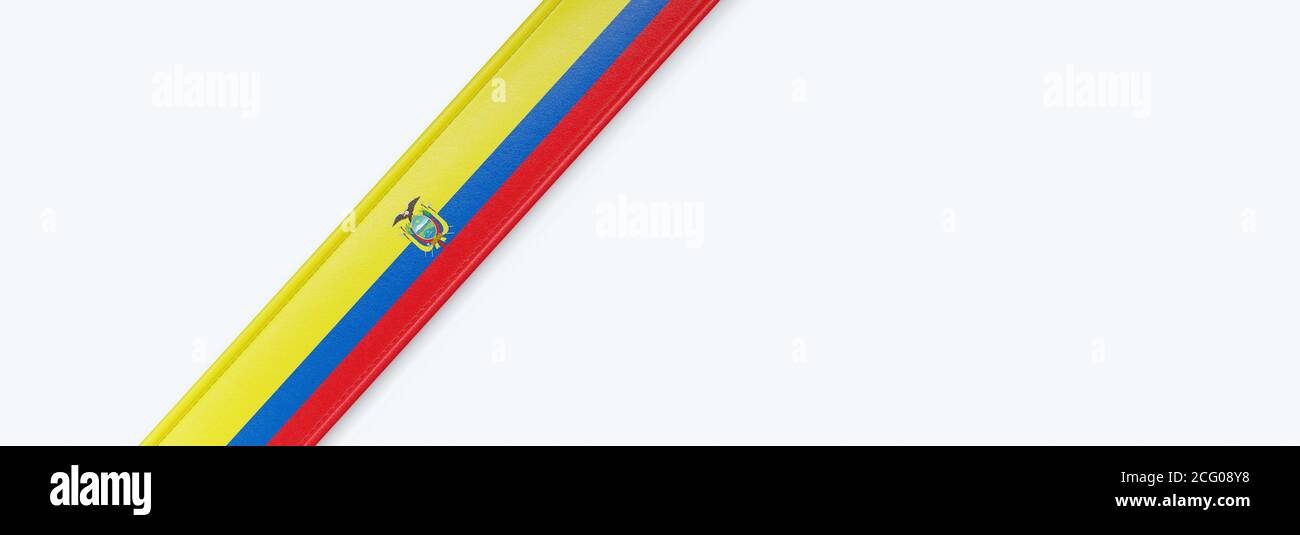 Striscia di cuoio con la bandiera dell'Ecuador. Foto Stock