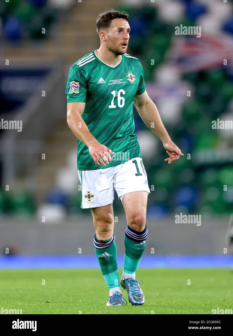 Conor Washington dell'Irlanda del Nord durante la UEFA Nations League Group 1, partita di campionato B al Windsor Park, Belfast. Foto Stock