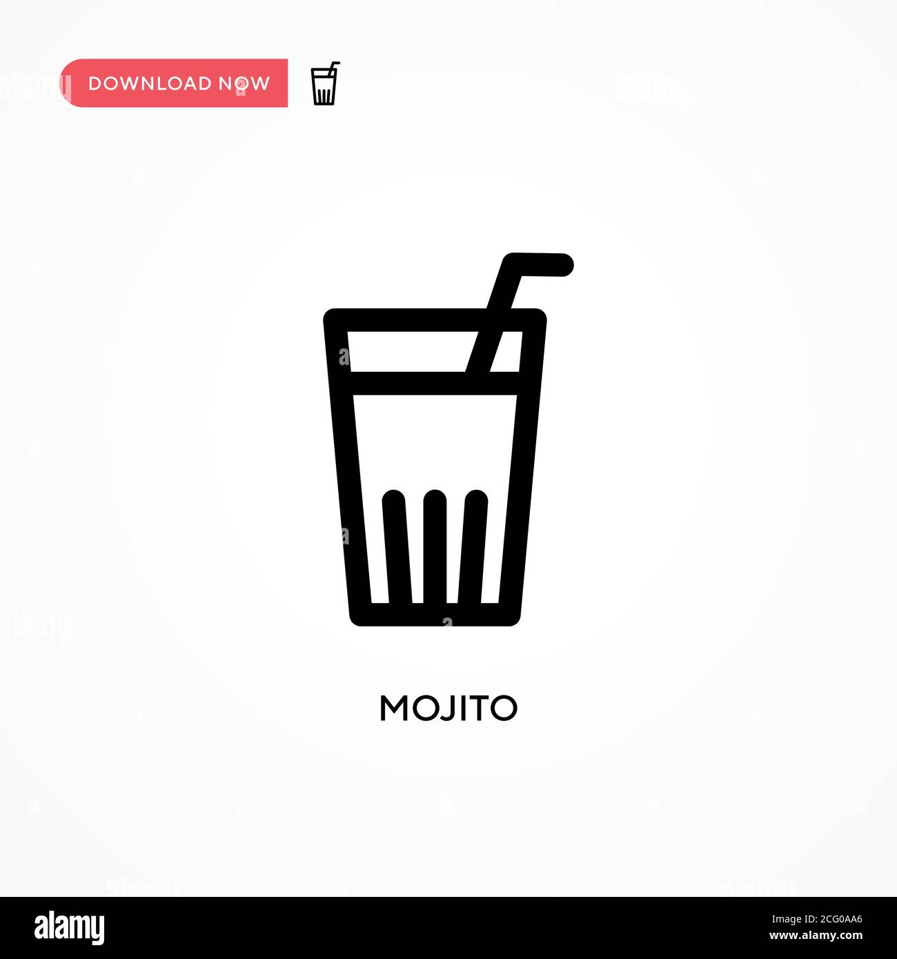 Icona vettore semplice di Mojito. Illustrazione vettoriale semplice e moderna per siti Web o applicazioni mobili Illustrazione Vettoriale