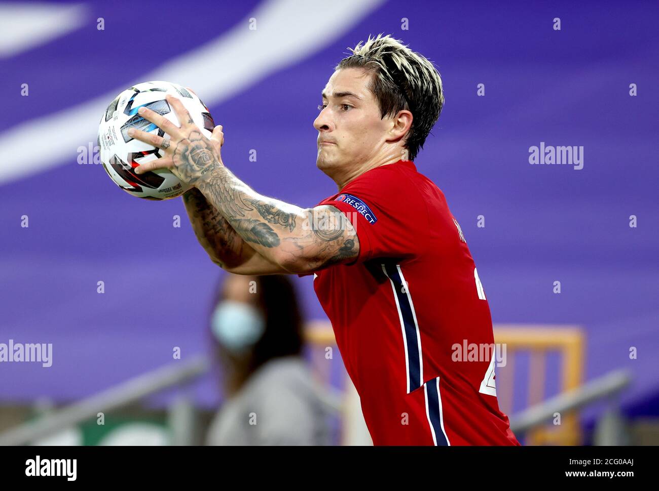 Mathias Normann in Norvegia durante la UEFA Nations League Group 1, partita di campionato B al Windsor Park, Belfast. Foto Stock
