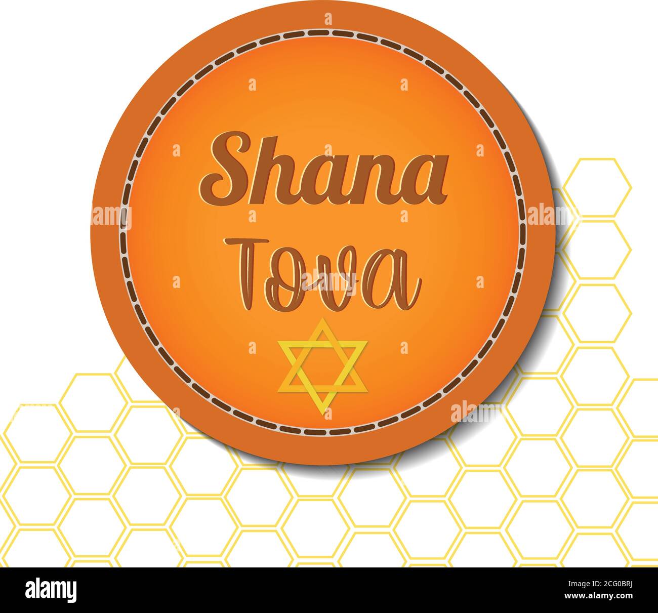 Rosh Hashanah biglietto d'auguri per le vacanze, simbolo tradizionale (anno nuovo ebraico) illustrazione vettoriale. Illustrazione Vettoriale