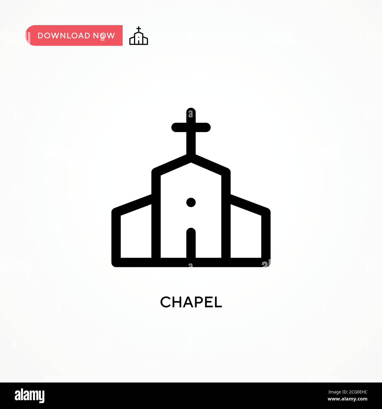 Icona vettore semplice Cappella. Illustrazione vettoriale semplice e moderna per siti Web o applicazioni mobili Illustrazione Vettoriale