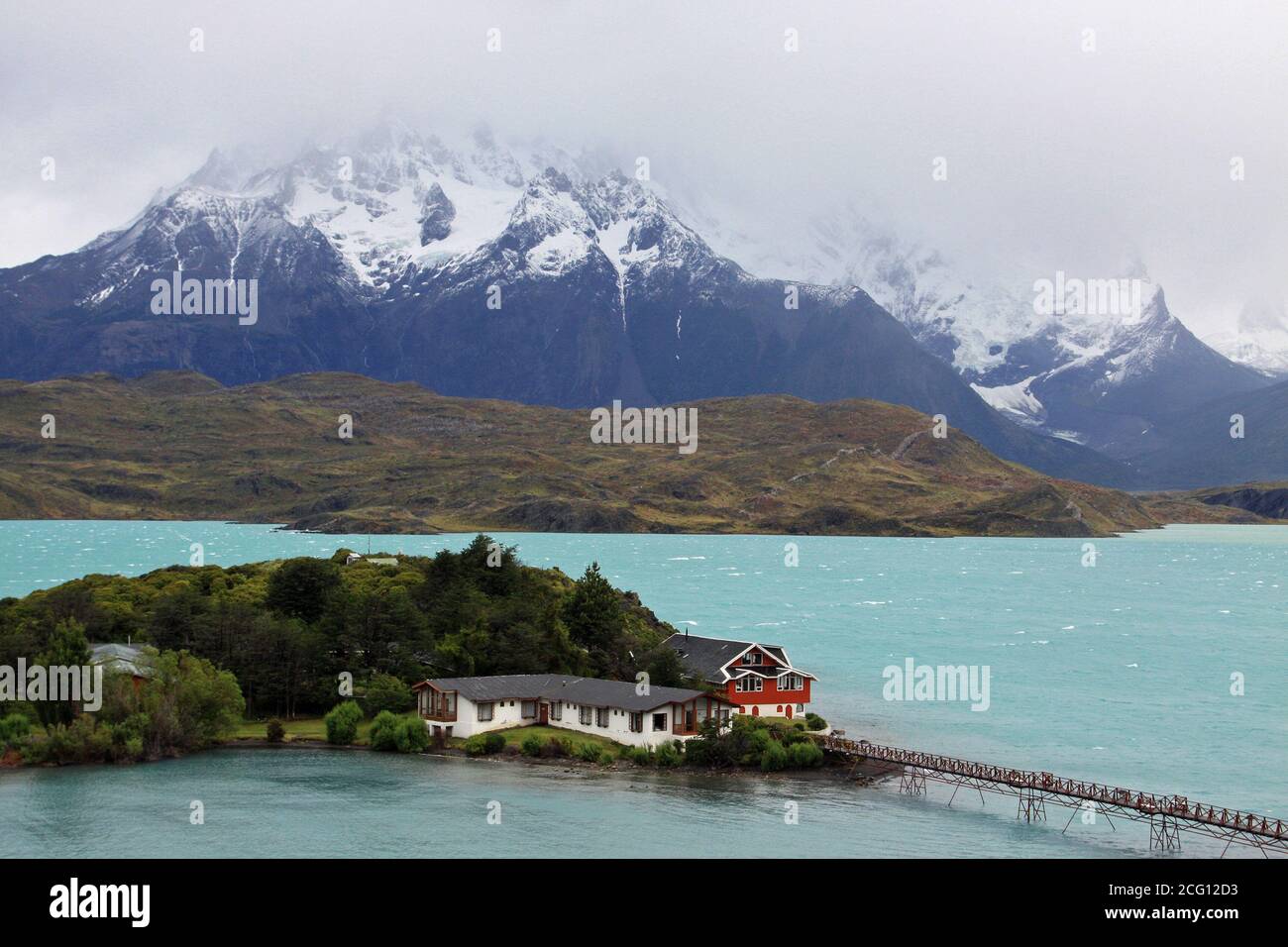 Lago glaciale, Parco Nazionale Torres del Paine, Cile Foto Stock