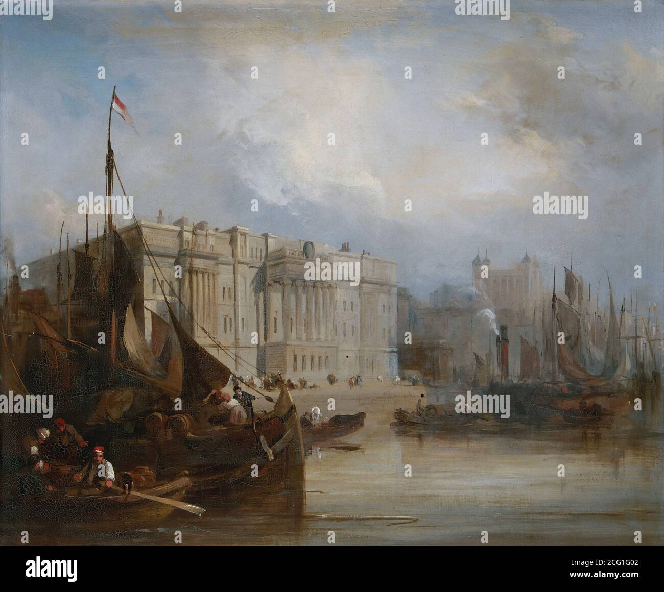 Harding James Duffield - The Custom House London - British Scuola - 19 ° secolo Foto Stock