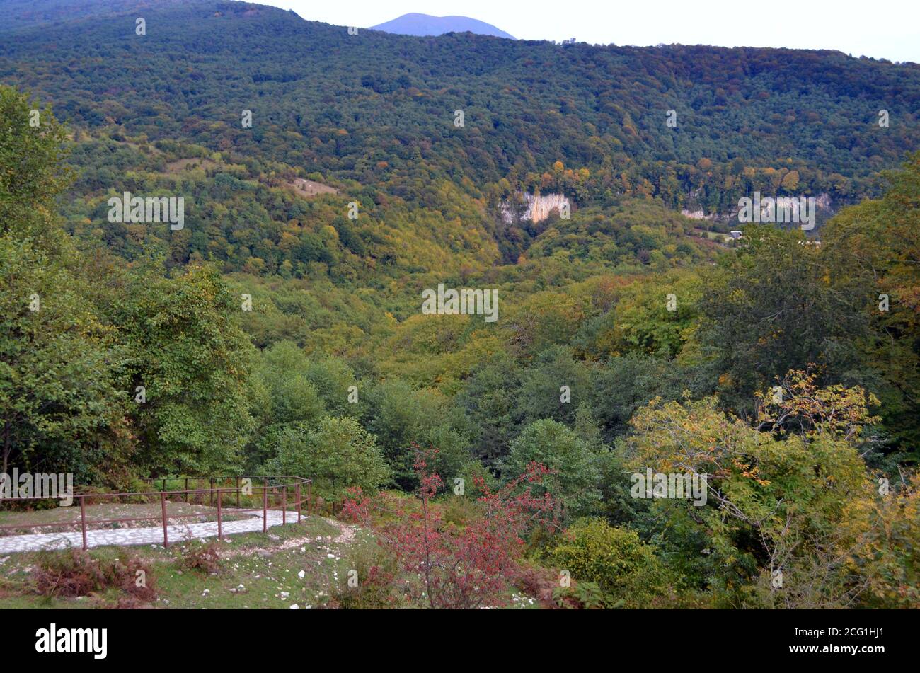 Georgia Republic - percorso per Okatse Canyon Foto Stock