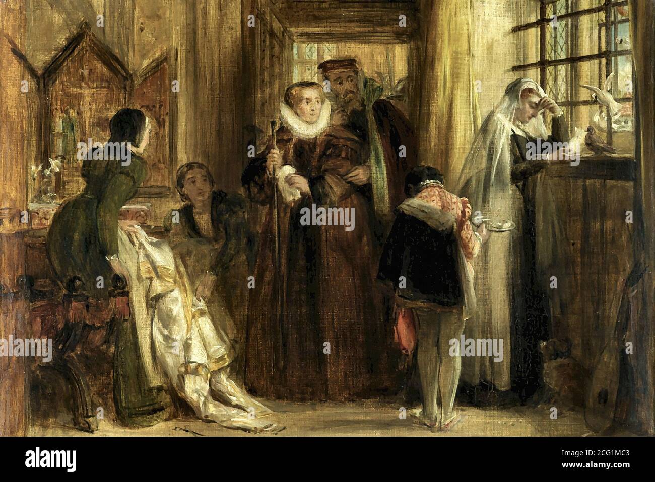 Horsley John Calcott - Maria Regina degli scozzesi in cattività 1 (Studio) - British School - 19th Century Foto Stock