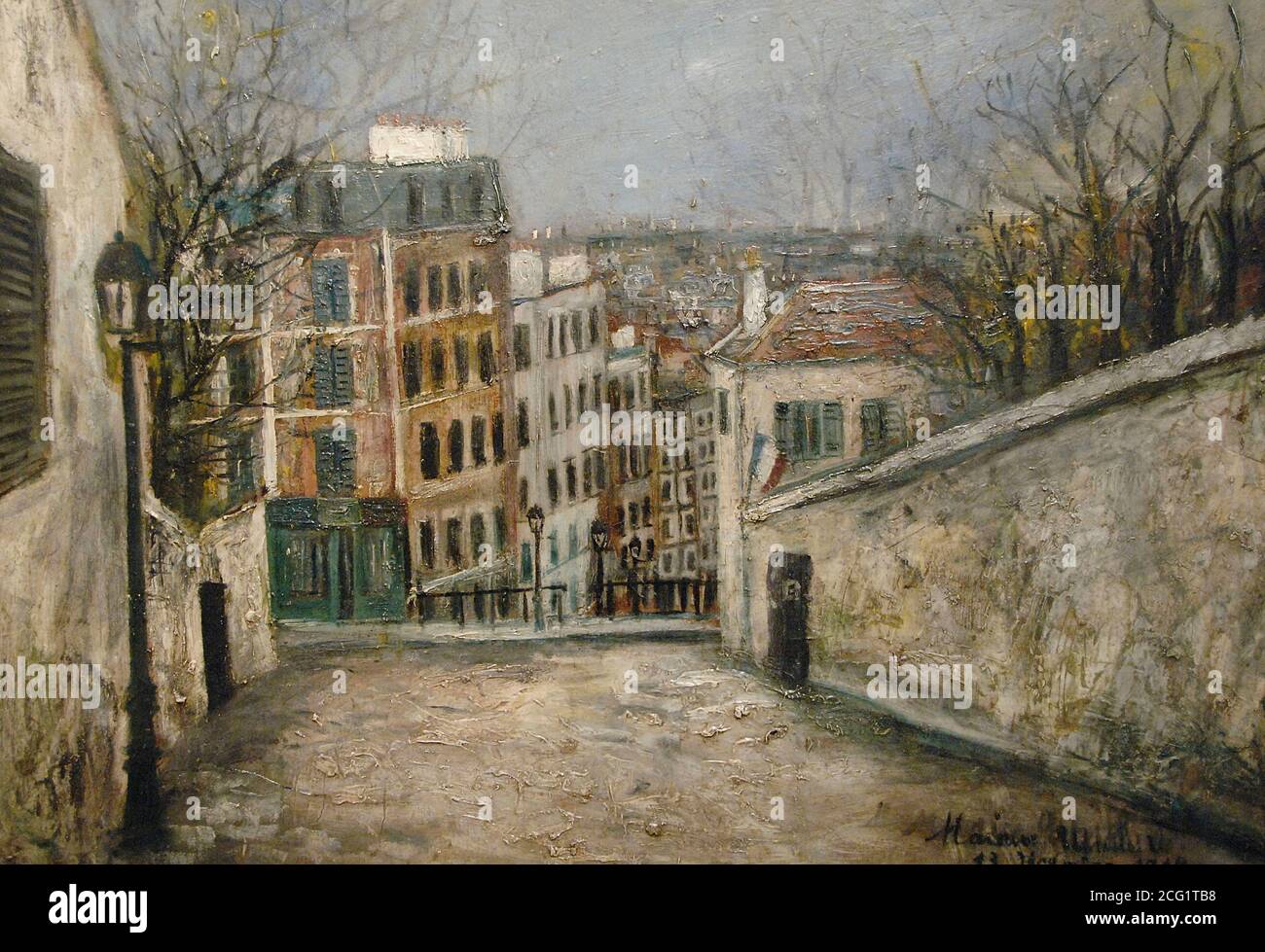 Maurice Utrillo (1883-1955). Pintor francés. Rue du Mont-Cenis (Calle del Mont-Cenis), 1914. Oleo sobre cartón (76 x 107 cm). Museo de la Orangerie. París. Francia. Foto Stock