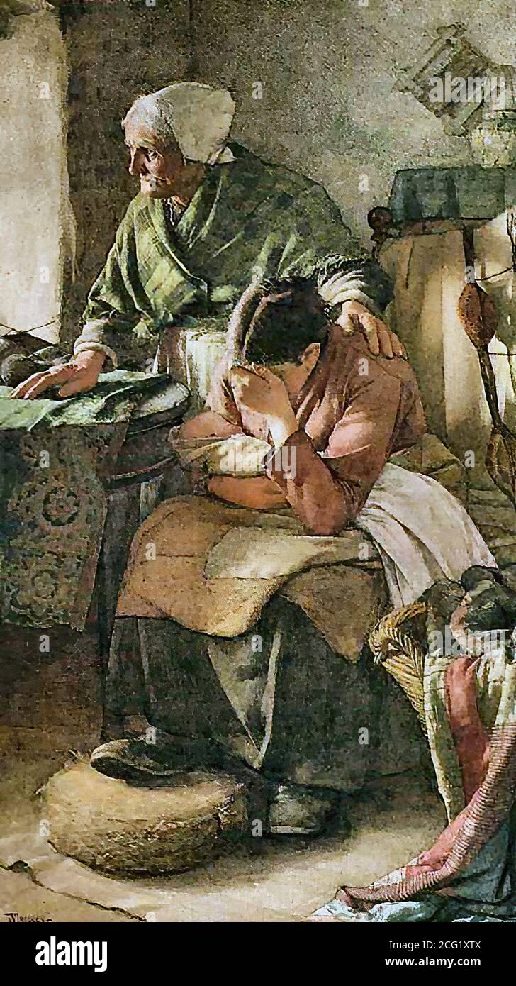 Langley Walter - ma gli uomini devono lavorare e le donne devono Weep - British School - 19 ° secolo Foto Stock