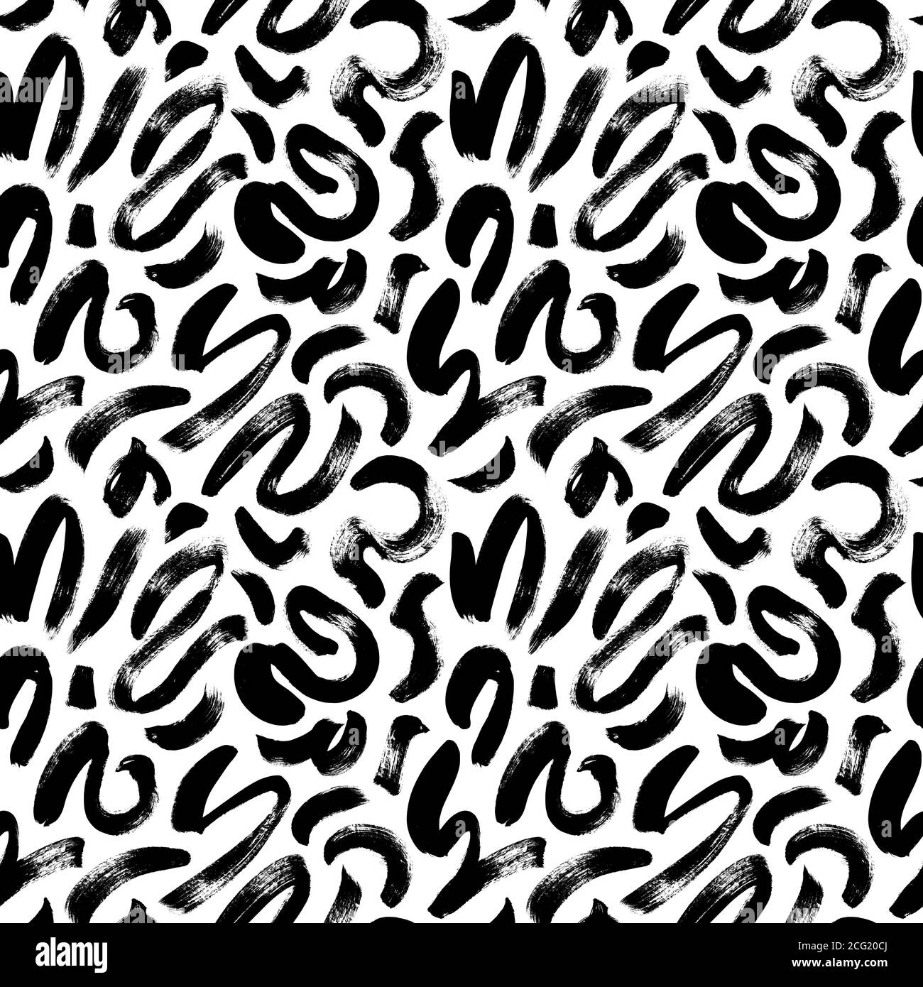 Pattern vettoriale con tratti di pennello ondulati e vorticosi. Illustrazione Vettoriale
