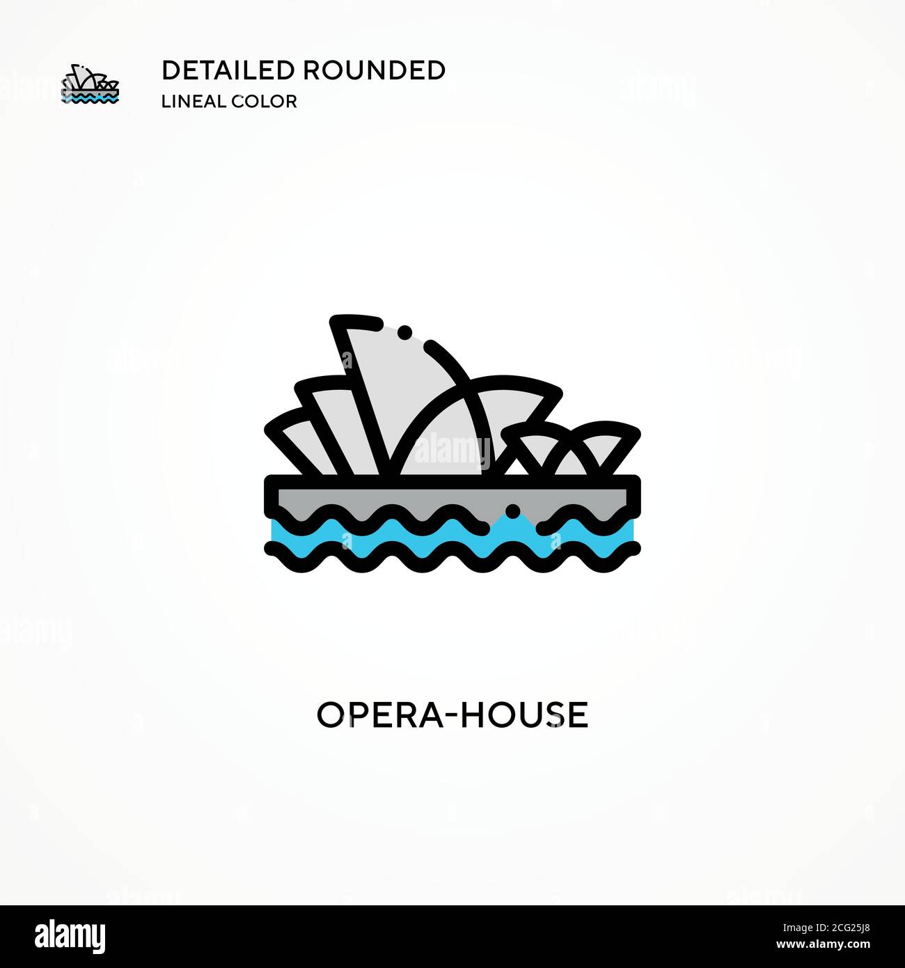 Icona vettore Opera-house. Concetti moderni di illustrazione vettoriale. Facile da modificare e personalizzare. Illustrazione Vettoriale