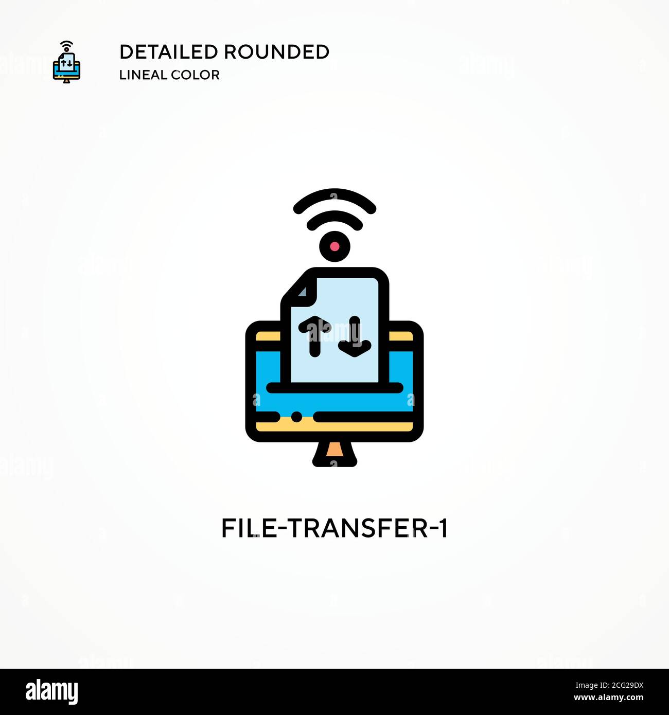 Icona del vettore di trasferimento file-1. Concetti moderni di illustrazione vettoriale. Facile da modificare e personalizzare. Illustrazione Vettoriale
