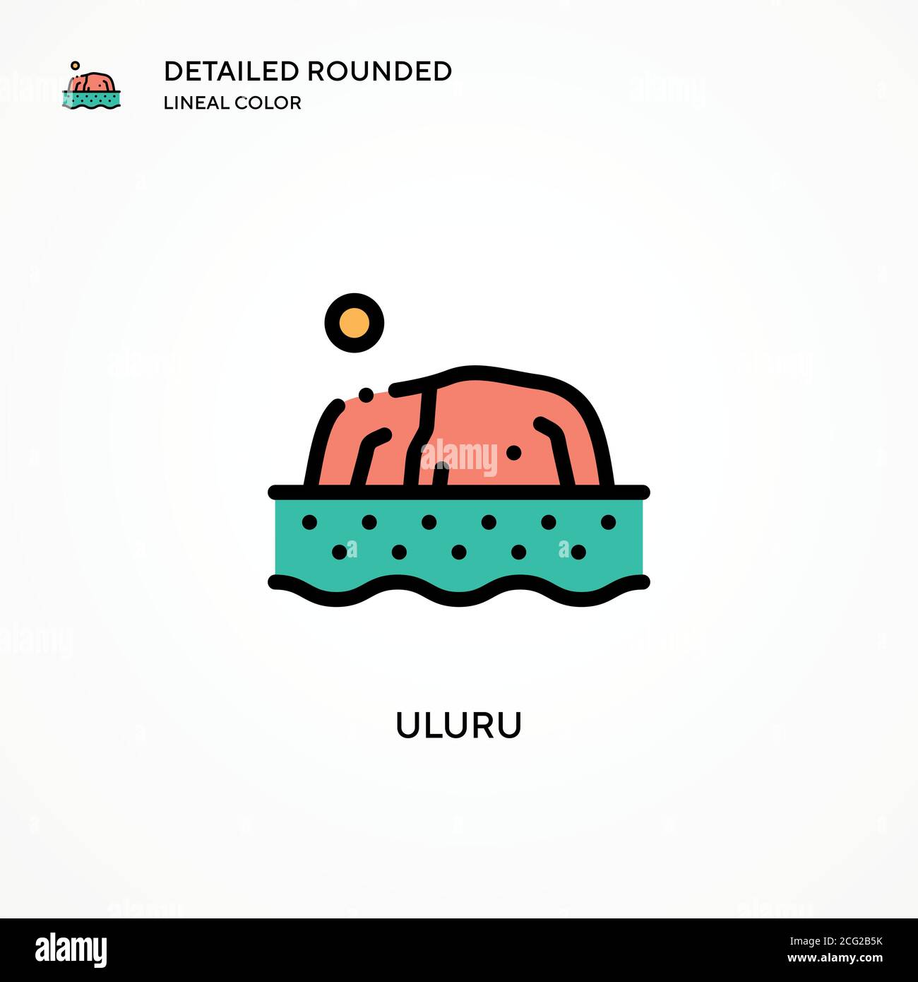 Icona vettore Uluru. Concetti moderni di illustrazione vettoriale. Facile da modificare e personalizzare. Illustrazione Vettoriale