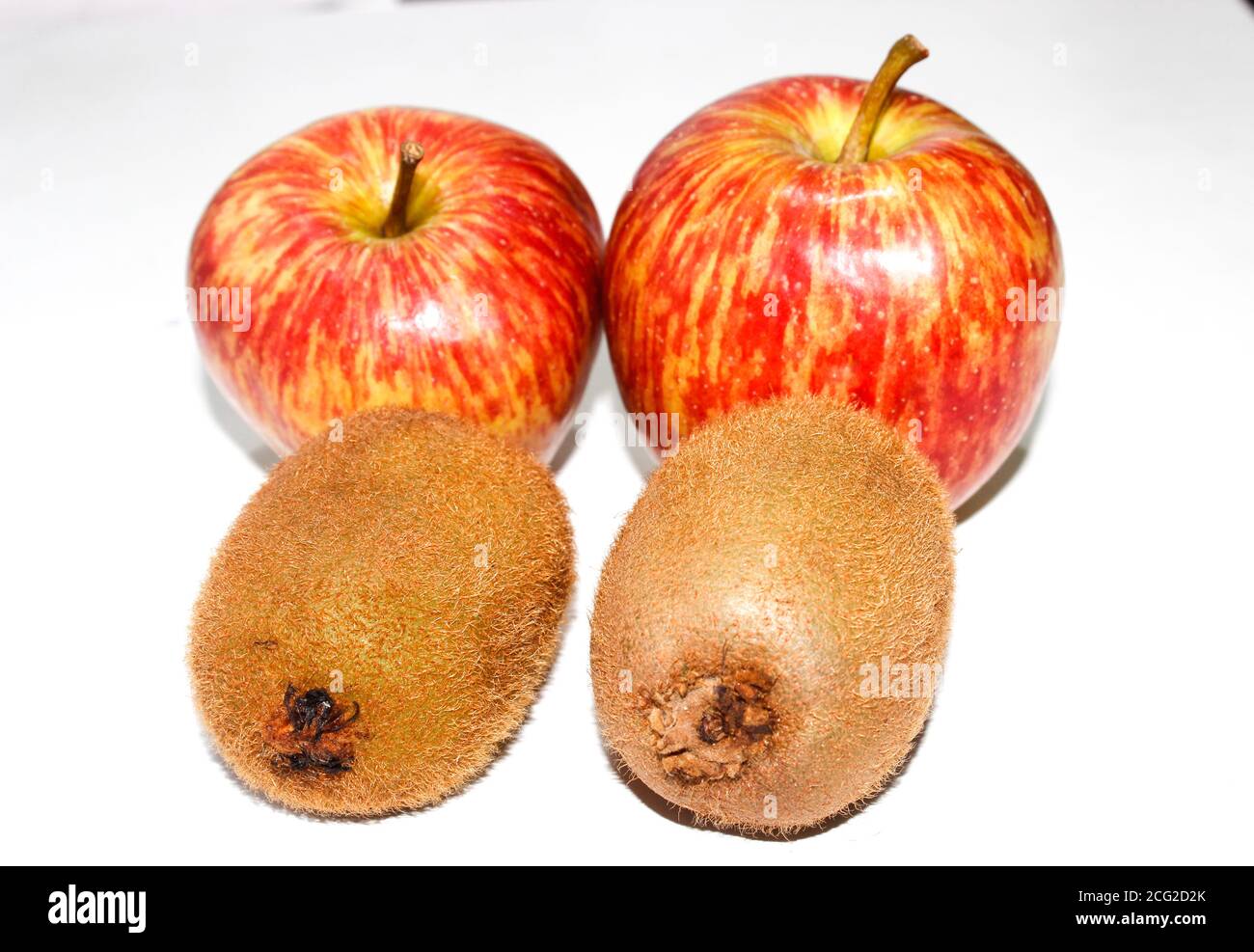 Una foto di mela con kiwi Foto Stock