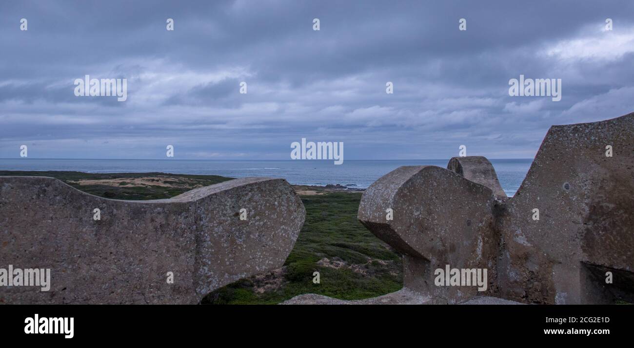Port Elizabeth, Sudafrica - il posto di osservazione della fortezza costiera presso il sito militare di Sea Hill a Capo Recife fuori dalla città Foto Stock