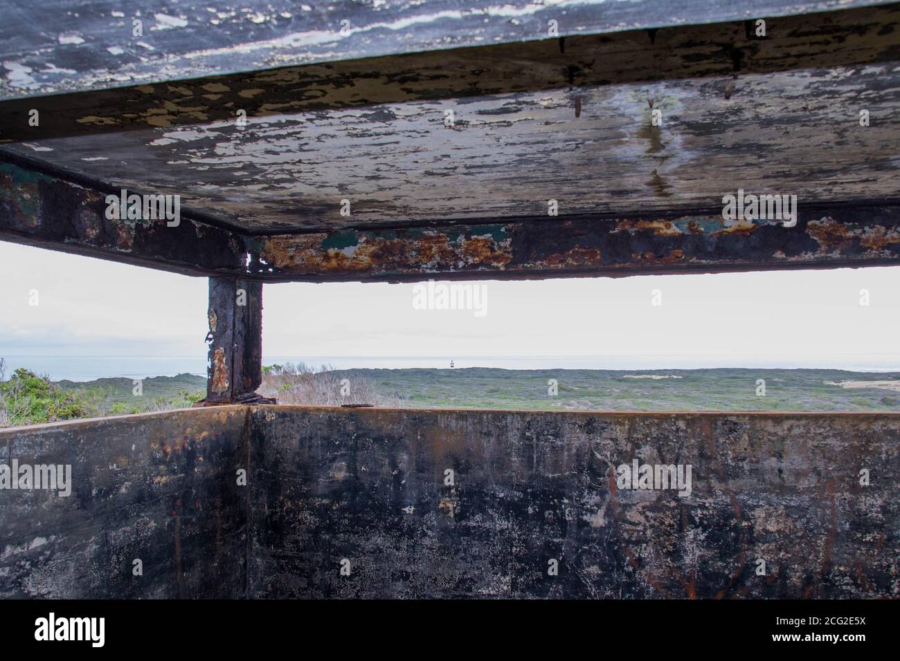 Port Elizabeth, Sudafrica - il posto di osservazione della fortezza costiera presso il sito militare di Sea Hill a Capo Recife fuori dalla città Foto Stock