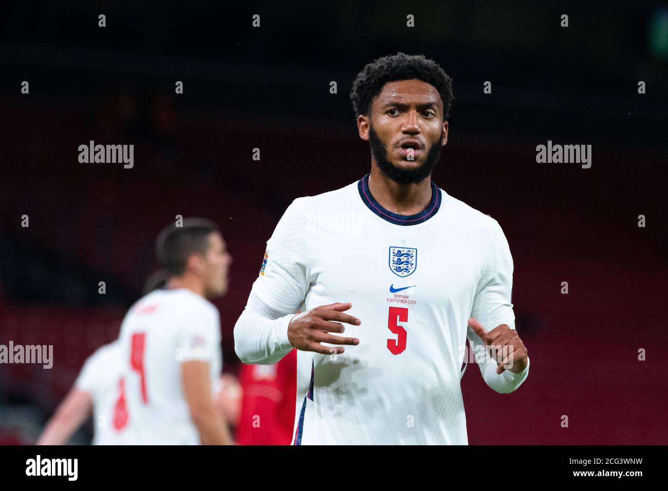 Copenaghen, Danimarca. 8 settembre 2020. Joe Gomez (5) dell'Inghilterra visto durante la partita della UEFA Nations League tra Danimarca e Inghilterra a Parken a Copenhagen. (Photo Credit: Gonzales Photo/Alamy Live News Foto Stock