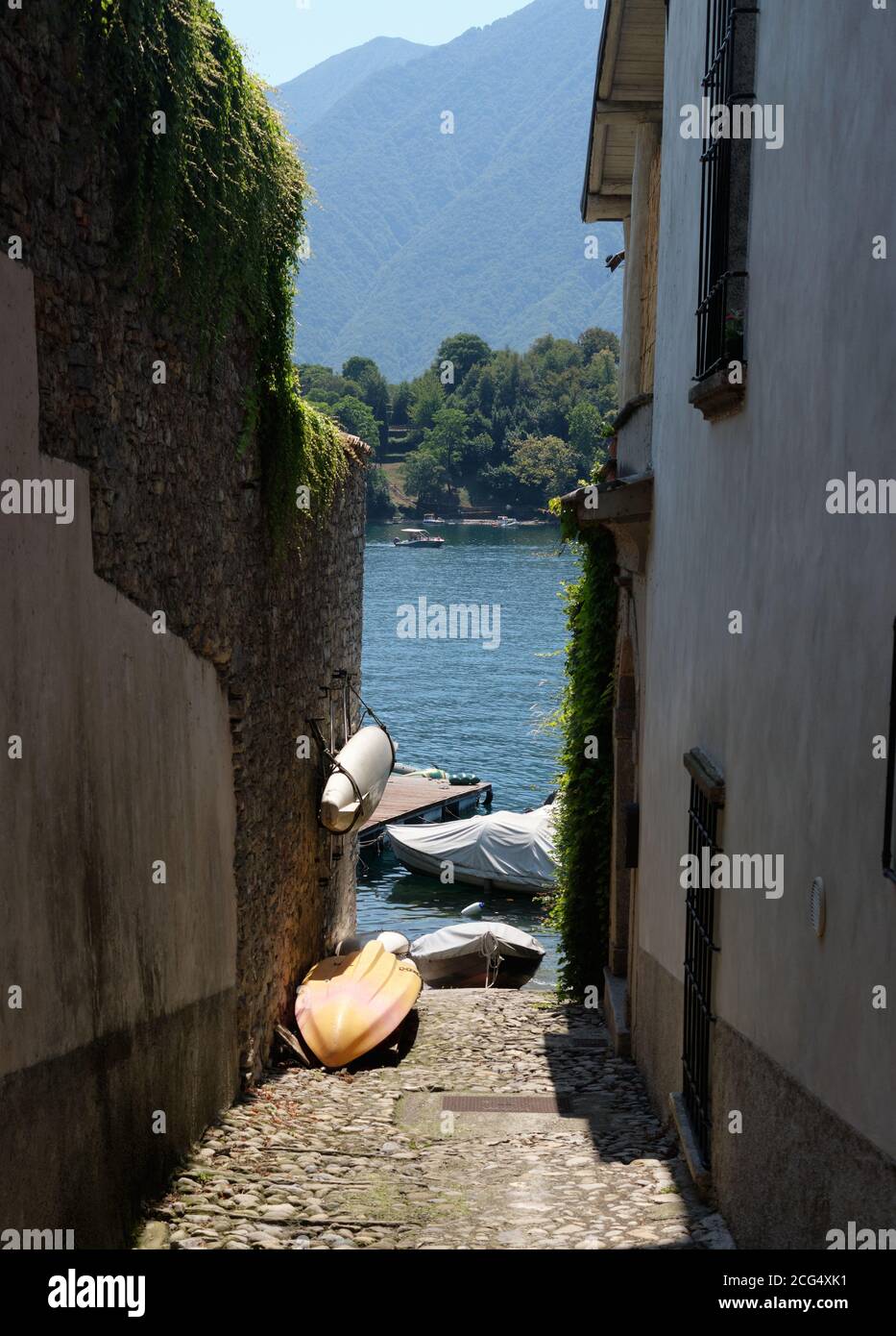 scorci vicino al lago di como - escursioni da scoprire gli angoli del greenway - lombardia - italia Foto Stock