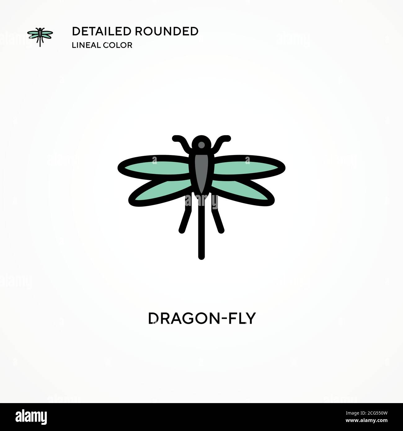 Icona vettore Dragon-Fly. Concetti moderni di illustrazione vettoriale. Facile da modificare e personalizzare. Illustrazione Vettoriale