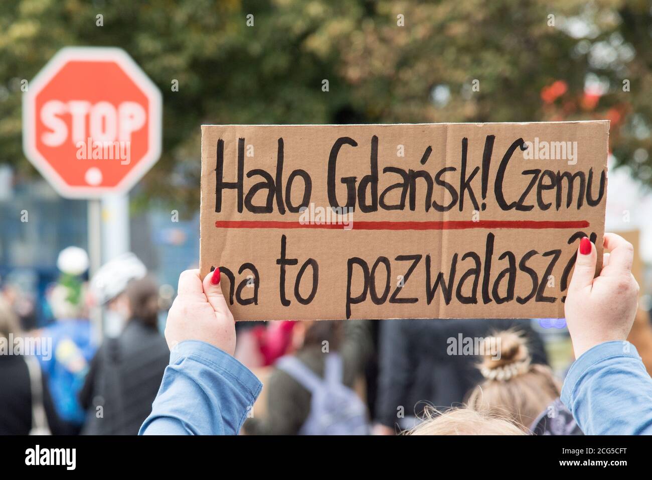 La contrommanifestazione alle guerre dei fratelli non più marciano a Danzica, in Polonia. 5 Settembre 2020 © Wojciech Strozyk / Alamy Stock Photo *** Local Caption Foto Stock
