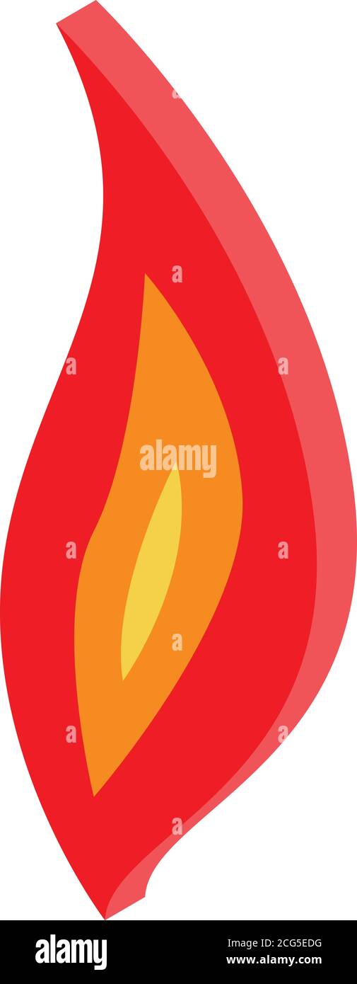Icona fiamma piccola, stile isometrico Illustrazione Vettoriale