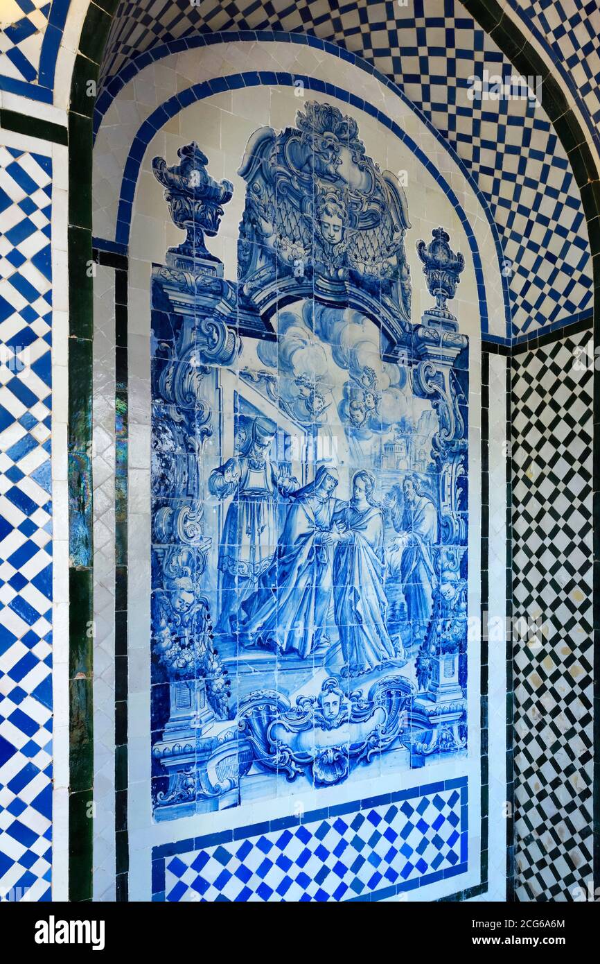 Convento di Nossa Senhora da Conceição, museo Rainha Dona Leonor, Azulejos, piastrelle dipinte, Beja, Alentejo, Portogallo Foto Stock