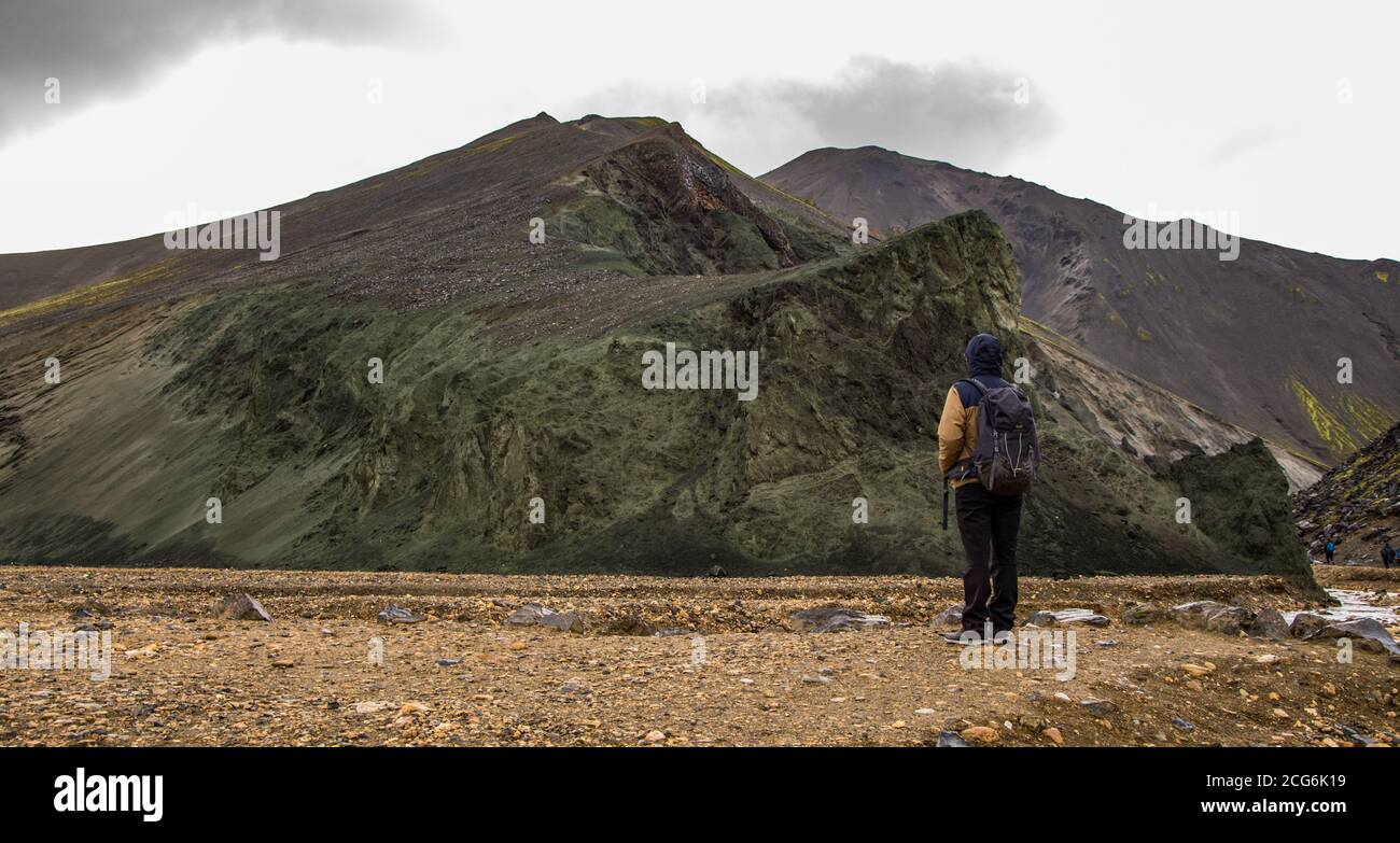 Montagna Blu a Landmannalaugar, Altopiani islandesi Foto Stock