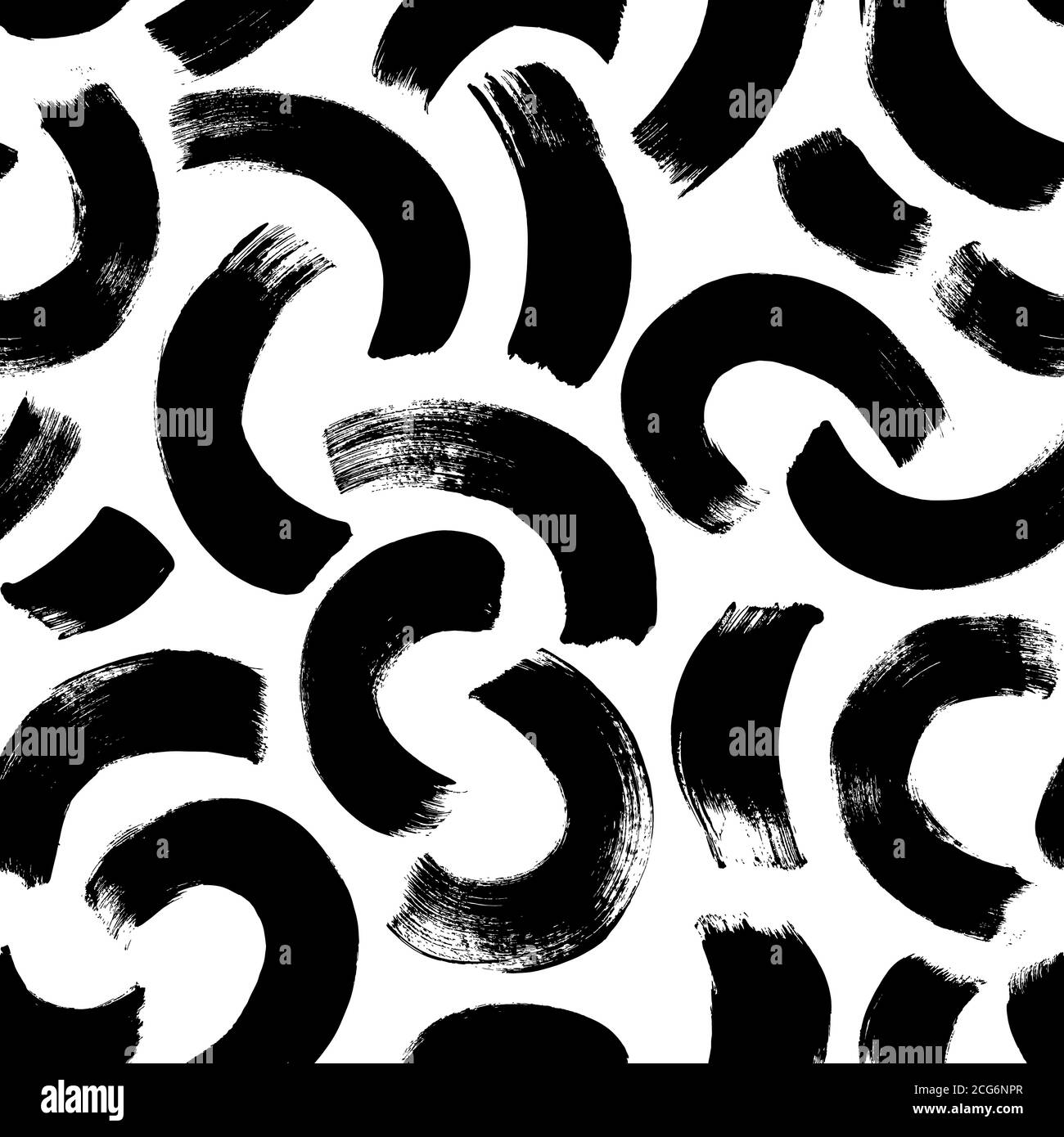 Semi cerchi pennellate vettoriali motivo senza giunture. Illustrazione Vettoriale