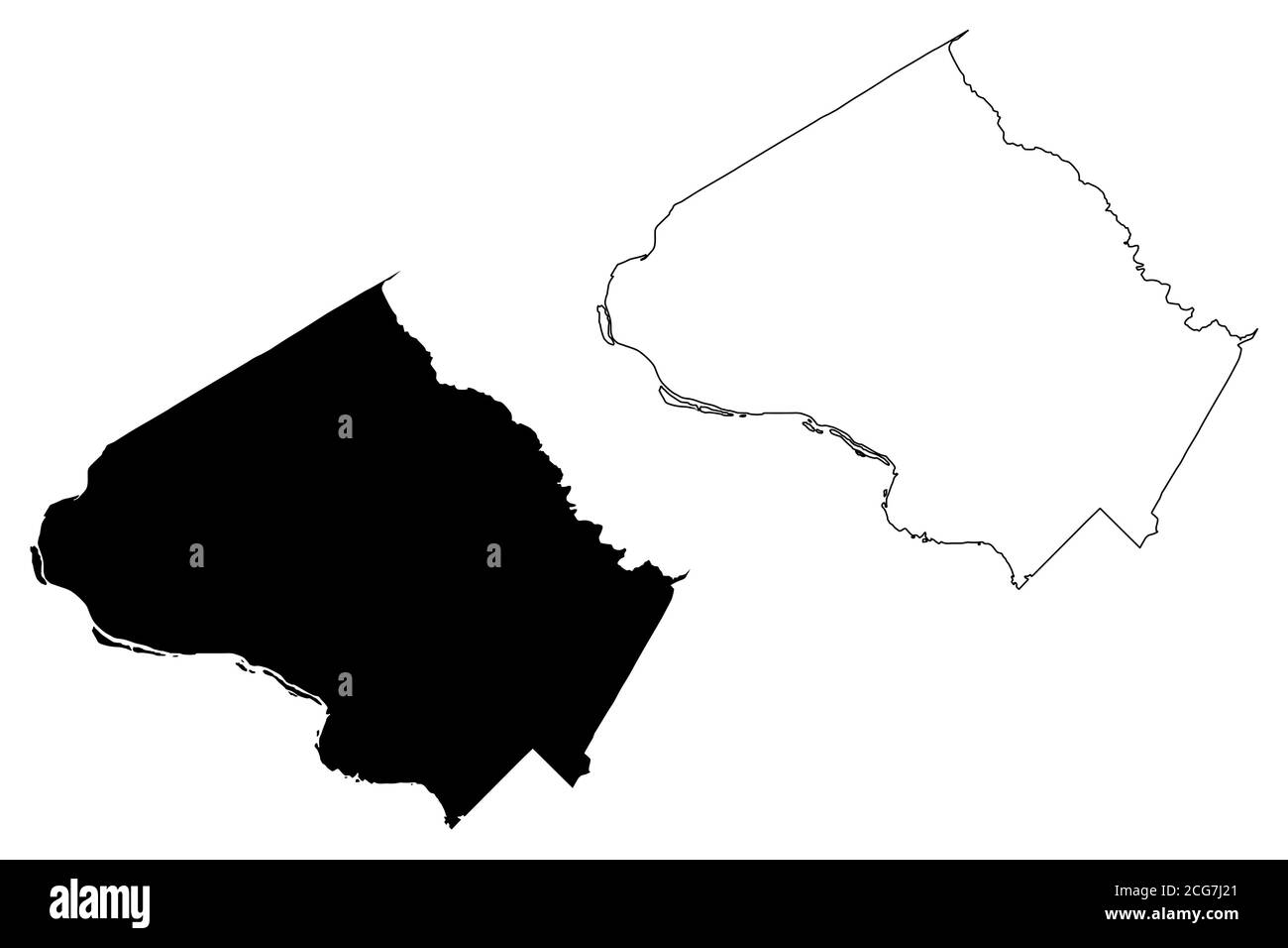 Montgomery County, Maryland (Stati Uniti, Stati Uniti d'America, Stati Uniti, Stati Uniti, Stati Uniti) mappa vettoriale illustrazione, schizzo scrimolo Montgomery mappa Illustrazione Vettoriale