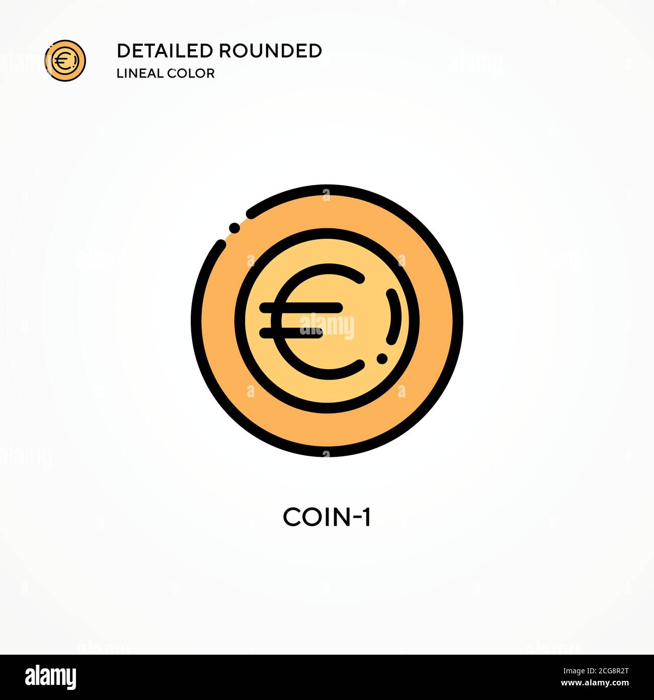 Icona vettore Coin-1. Concetti moderni di illustrazione vettoriale. Facile da modificare e personalizzare. Illustrazione Vettoriale