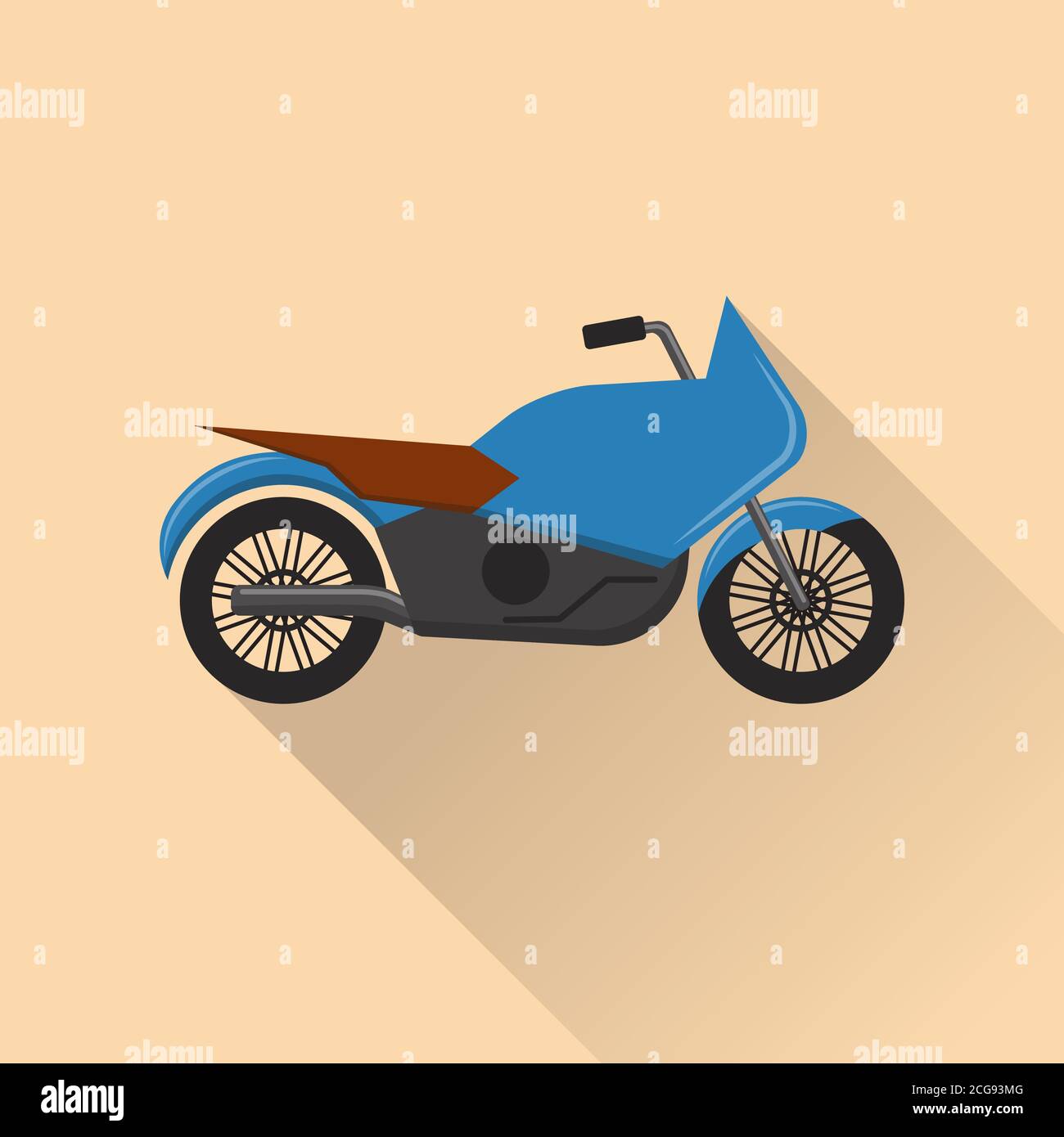 Icona motocicletta stile piatto Illustrazione Vettoriale