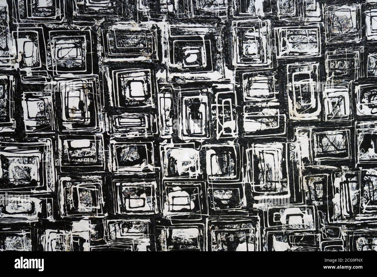 Lee Krasner dipinge in una recente mostra a Londra Inghilterra Foto Stock Lee Krasner dipinge in una recente mostra a Londra Inghilterra Foto Stock