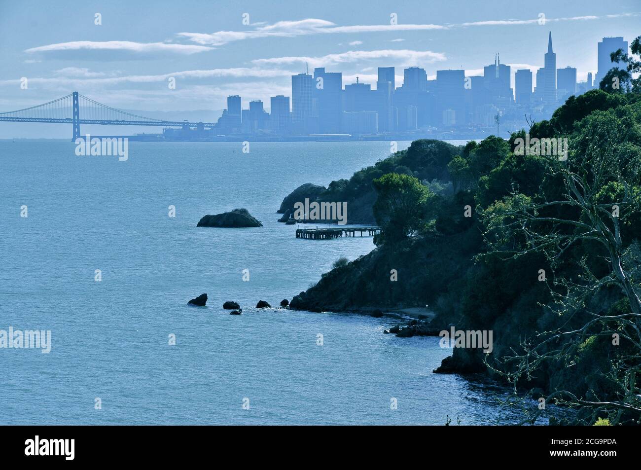 Vista di San Francisco da Angel Island Foto Stock