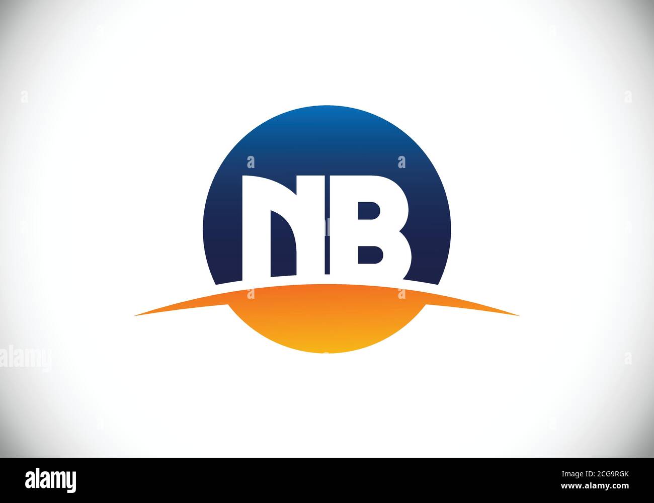 Modello vettoriale di progettazione del logo della lettera N B del monogramma iniziale. N Design con logo lettera B. Illustrazione Vettoriale