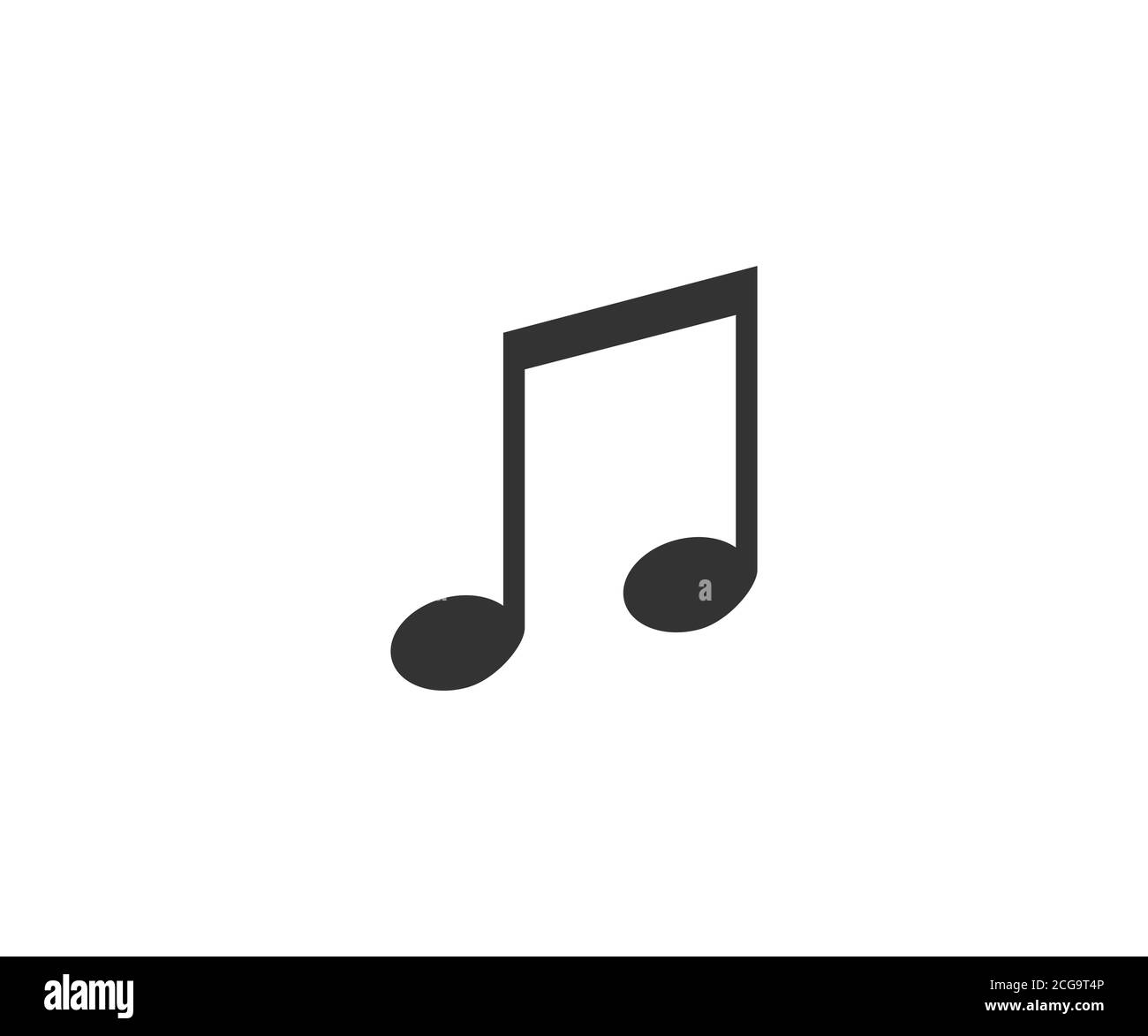 Audio, nota musicale, icona delle note. Illustrazione vettoriale, design piatto. Illustrazione Vettoriale