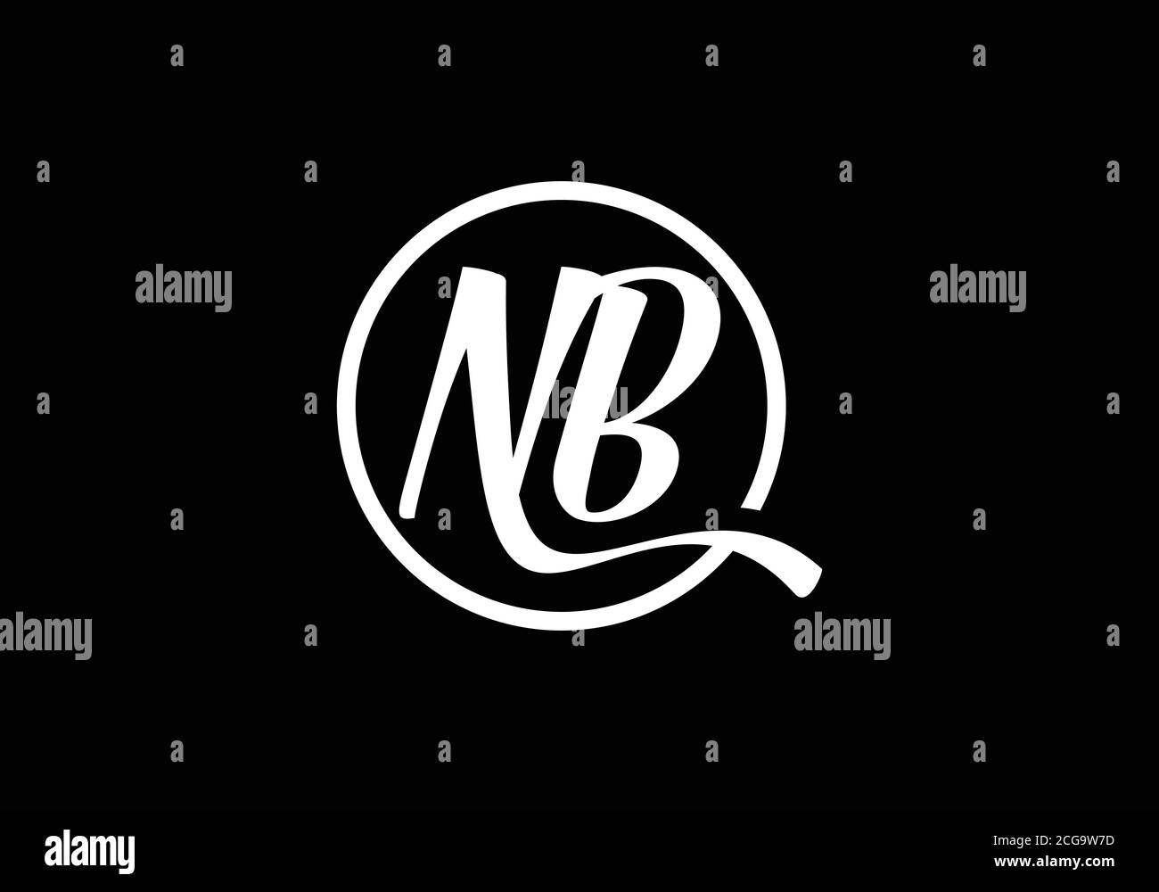 Modello vettoriale di progettazione del logo della lettera N B del monogramma iniziale. N Design con logo lettera B. Illustrazione Vettoriale