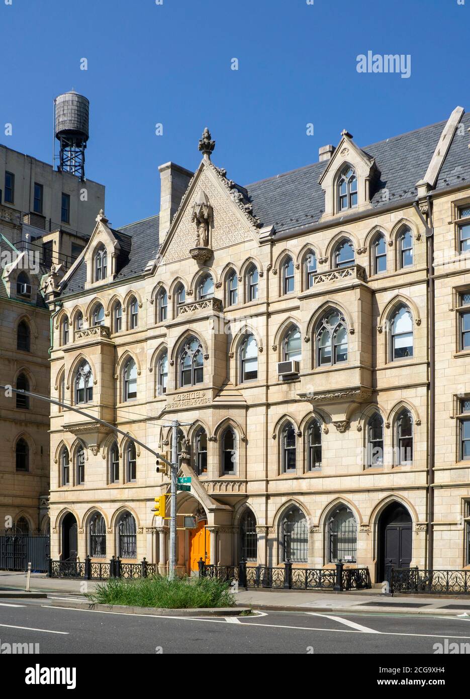 Grace Church School, Exterior façade, 4th Avenue, New York City, New York, USA Foto Stock