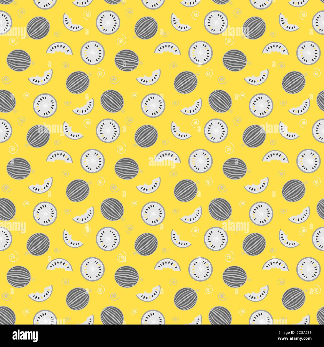 cocomero giallo e fette di sfondo senza cuciture Foto Stock